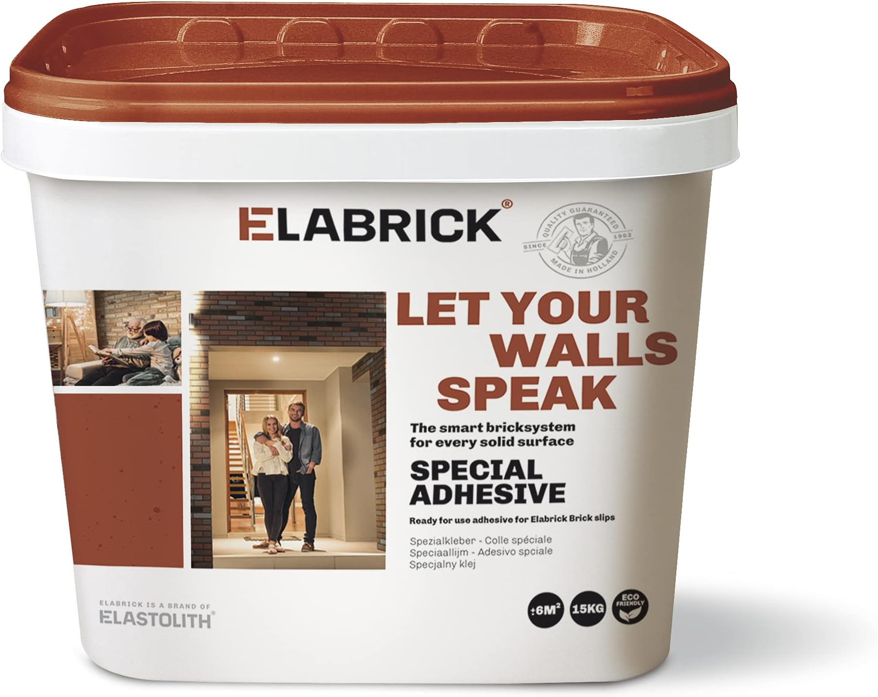 Elastolith 55003 15 kg 6 m sq Bucket Adhesive/Grout - White