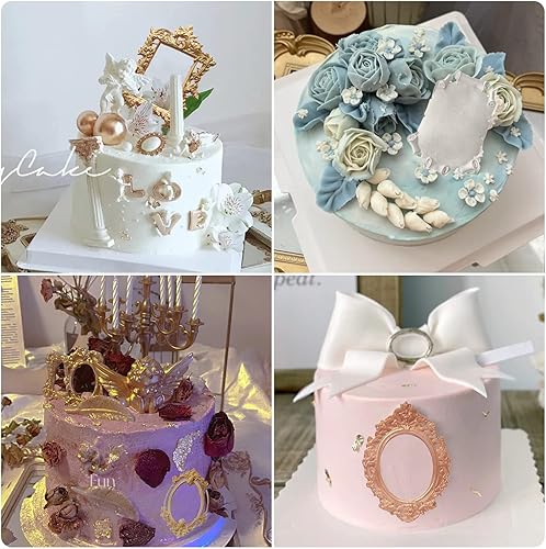 Miniatura 9 de ZiXiang Marcos de fotos de silicona estilo barroco Curlicues Scroll Lace Photo Frame Molds Fondant Moldes para decoración de tartas, decoración de