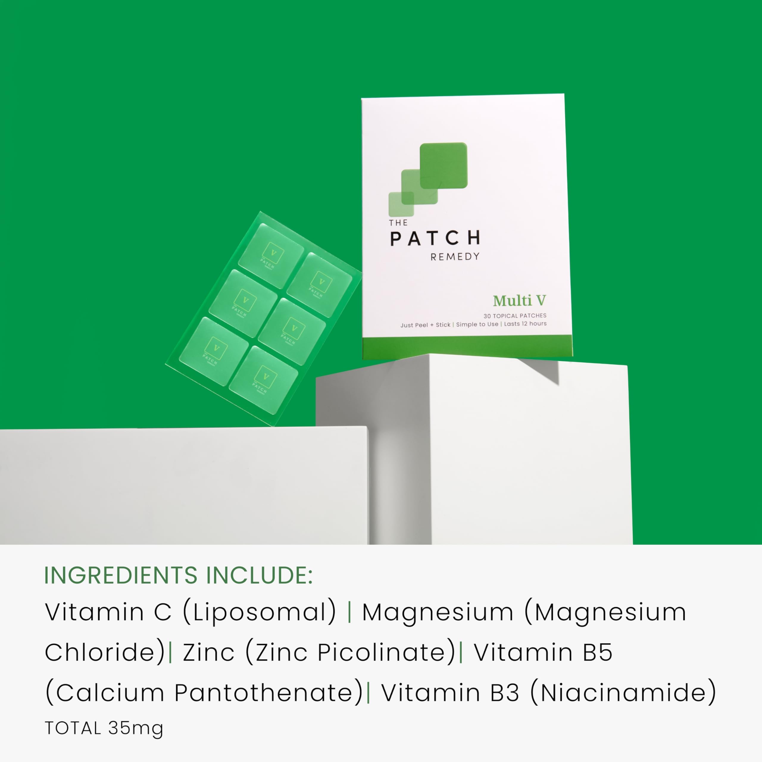 The Patch Remedy Multi V Patches - Vitamin Plus Blend with D3, K2, Magnesium Chloride, Zinc, Liposomal C, Potassium, Iodide, Biotin Plus More — Amazon image 4