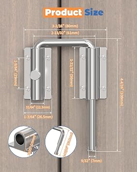 Sliding Door Loop Lock, Security U-Bolt Locks, Silver-4PCS