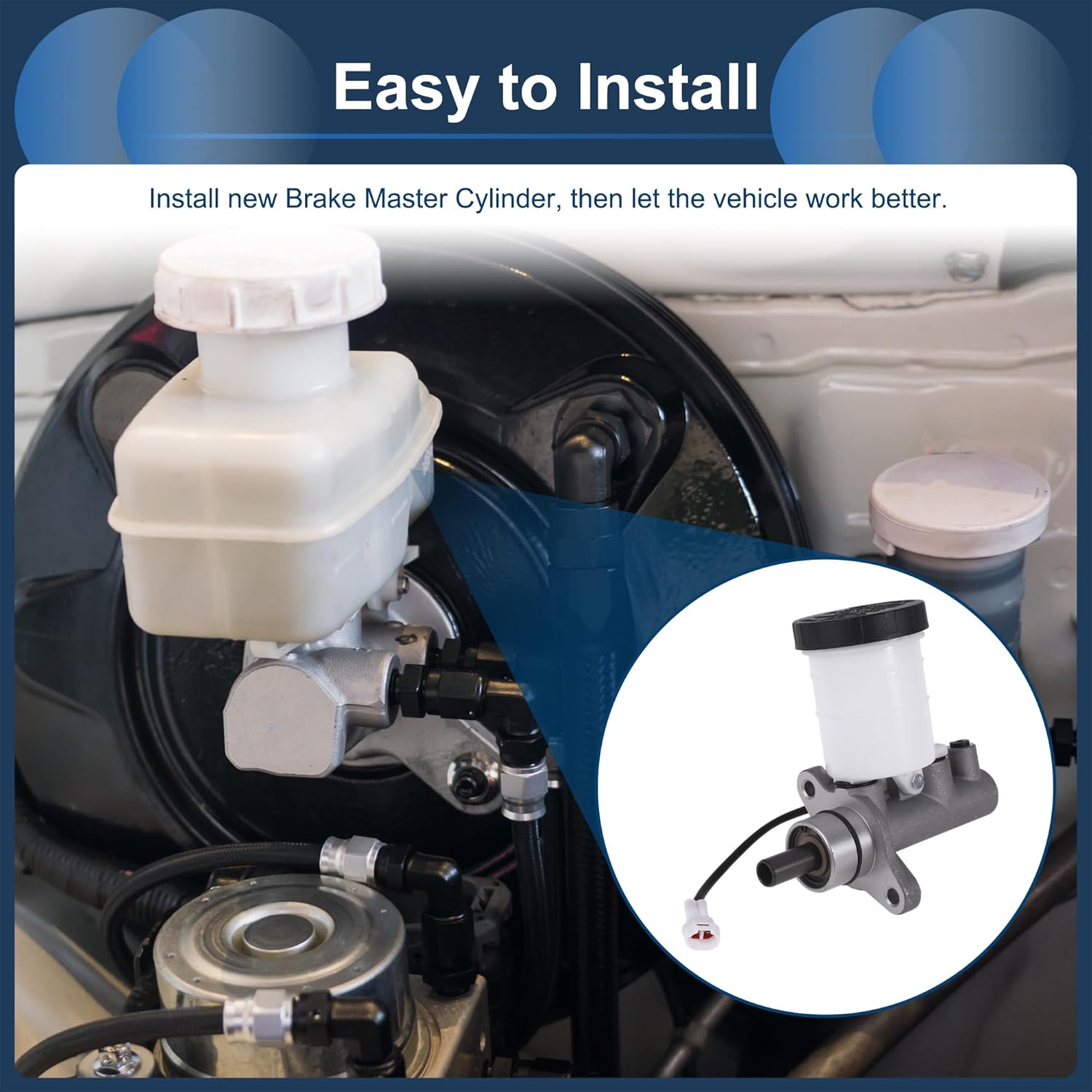 Brake Master Cylinder with Reservoir No.5110056B20 for SUZUKI VITARA 1.6 1990-1998 Hydraulic Master Cylinder Aluminum Alloy Plastic 1 Pcs