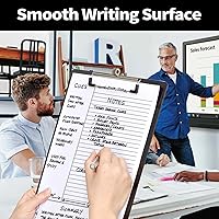 Vista 6 de Sooez Portapapeles de plástico con soporte para bolígrafo, [10% más grueso] Tableros de clip de 8.5 x 11 pulgadas con clip de perfil bajo, bonito