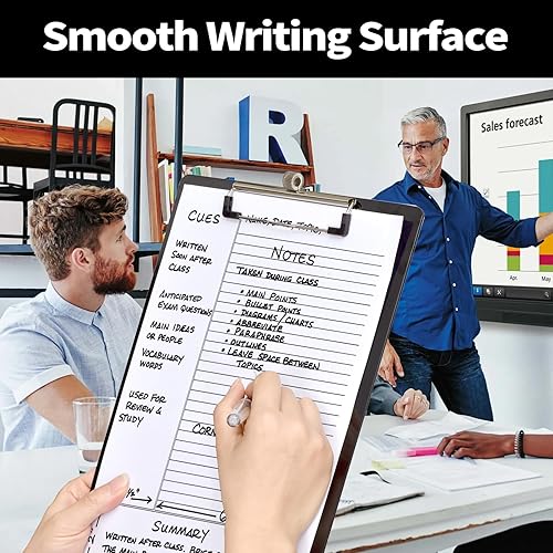 Miniatura 6 de Sooez Portapapeles de plástico con soporte para bolígrafo, 10% más grueso Tableros de clip de 8.5 x 11 pulgadas con clip de perfil bajo, bonito