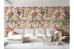 Floral Peel and Stick Wall Mural Beige Flower Wallpaper: Adorn Your Walls with Nature's Beauty