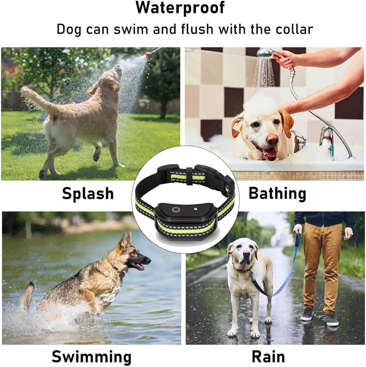 Rechargeable Dog Training Collar - Waterproof, Strong Vibration Beep, 300m Remote Range, Adjustable Vibration Levels for Effective Training