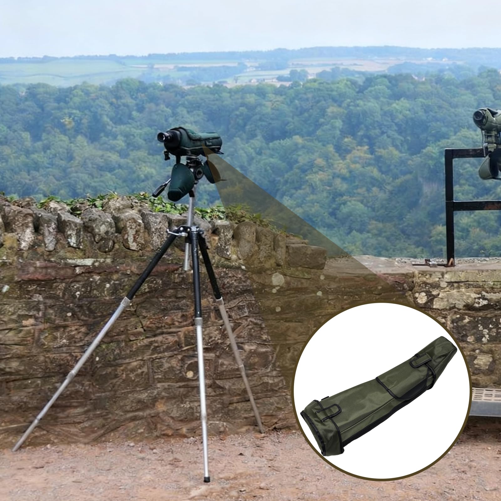Sac pour télescope d'observation des oiseaux – Organisation de la lunette d'observation pour la chasse, équipement de sac à dos absorbant les chocs, 1 pièce, jaune, 80mm, Extérieur