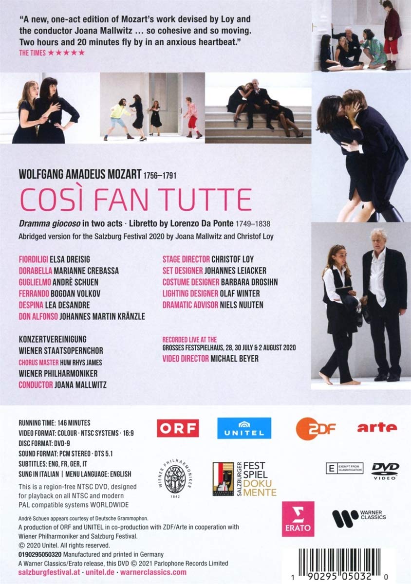 Così Fan Tutte DVD Elsa Dreisig Marianne Crebassa Lea Desandre Bogdan Volkov André Schuen Johannes Martin Kränzle