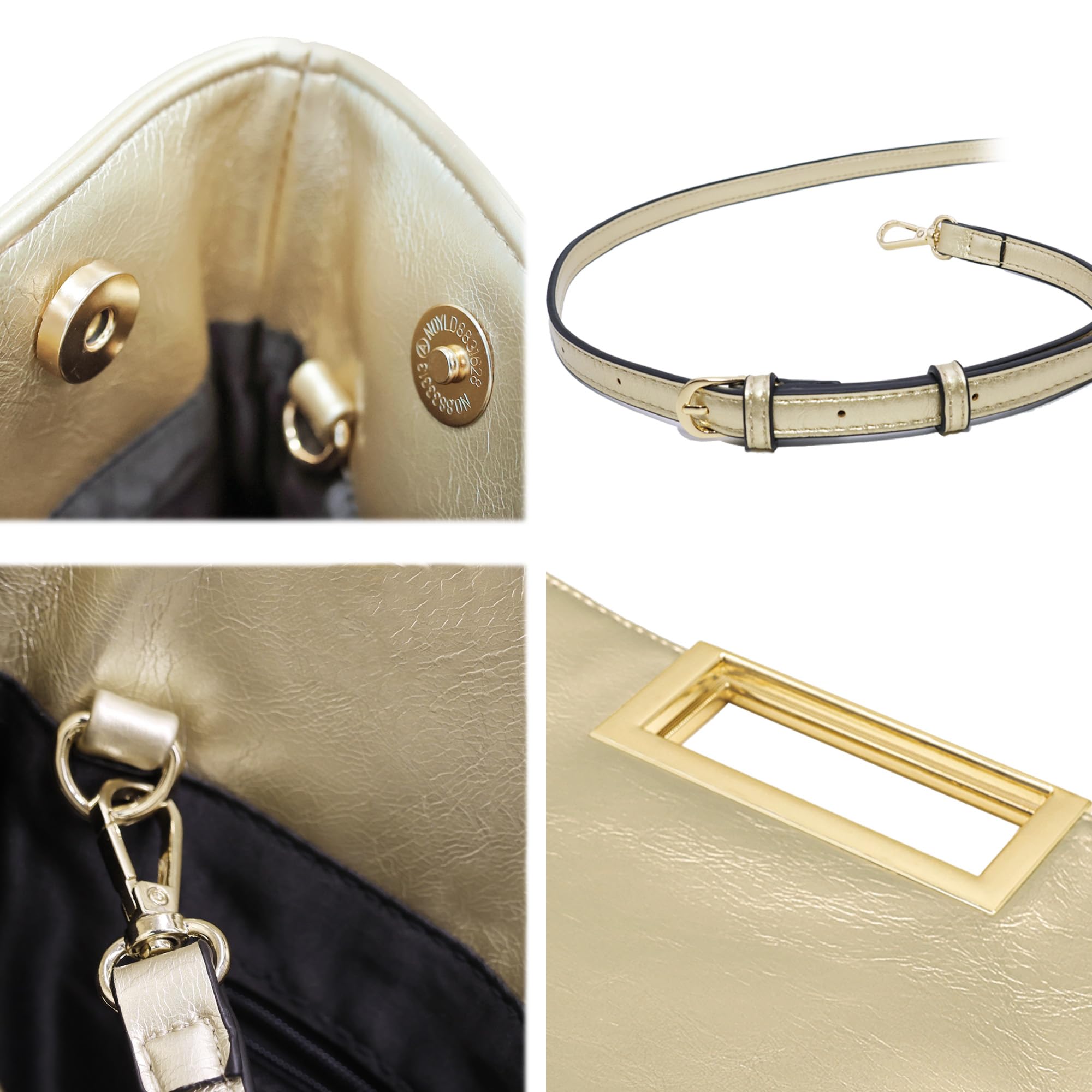 Milisente Clutch Purses for Women Formal Casual Sparkly PU Leather Handbag Purse with Handle for Prom Cocktail Wedding