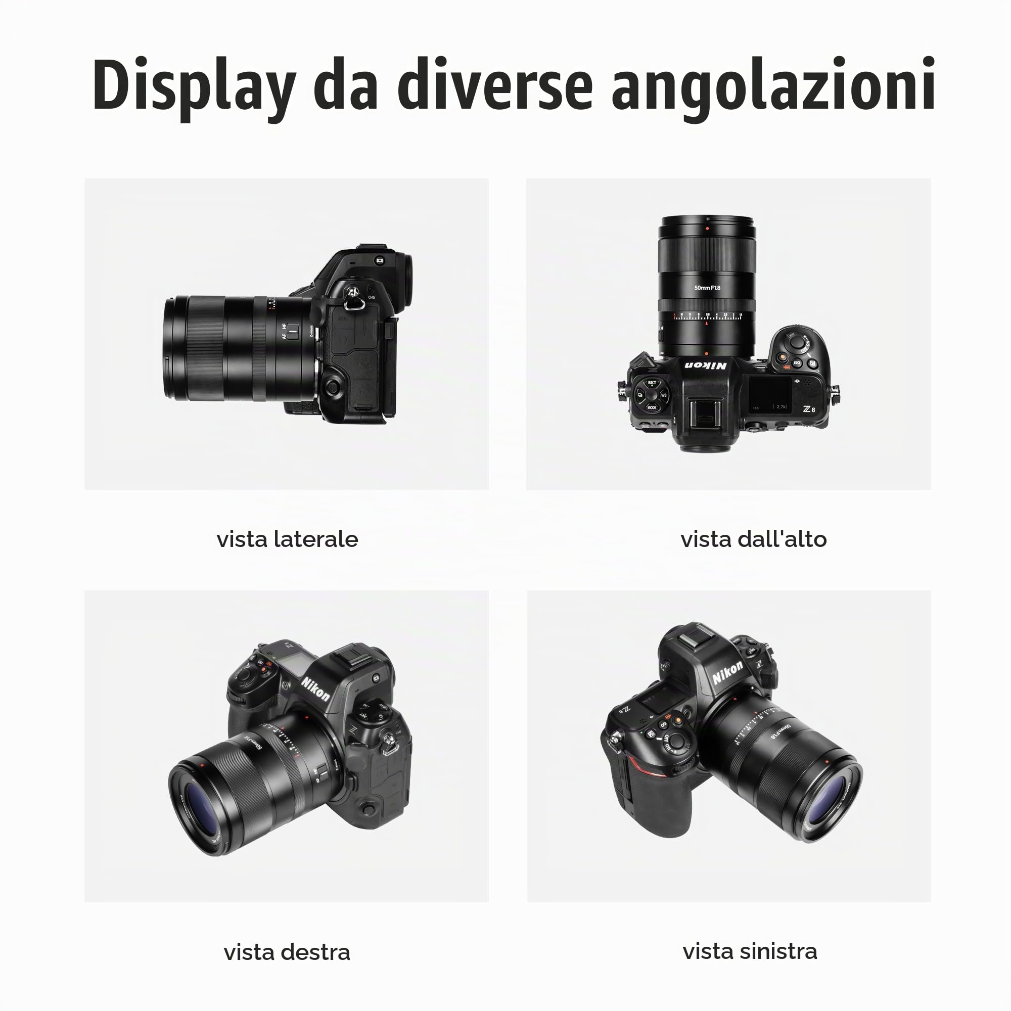 7artisans AutoFocus 50mm F1.8 Full Frame Lens, F1.8 grande apertura, supporto apertura automatica/manuale e riconoscimento viso/occhio, compatibile con Nikon Z5 Z6 Z7 Z6II Z7II Z9, ecc.Nero