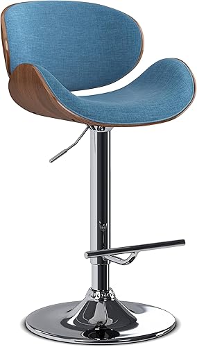 Miniatura 102 de SIMPLIHOME Marana - Taburete de bar giratorio ajustable – Silla tapizada de metal de 33 pulgadas de altura de asiento en piel sintética vegana
