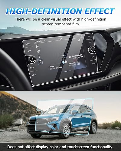 Miniatura 3 de Autorder 2 protectores de pantalla para Volkswagen VW Atlas 2018-2023Taos 2022 2023, accesorios de vidrio templado de 8 pulgadas, película