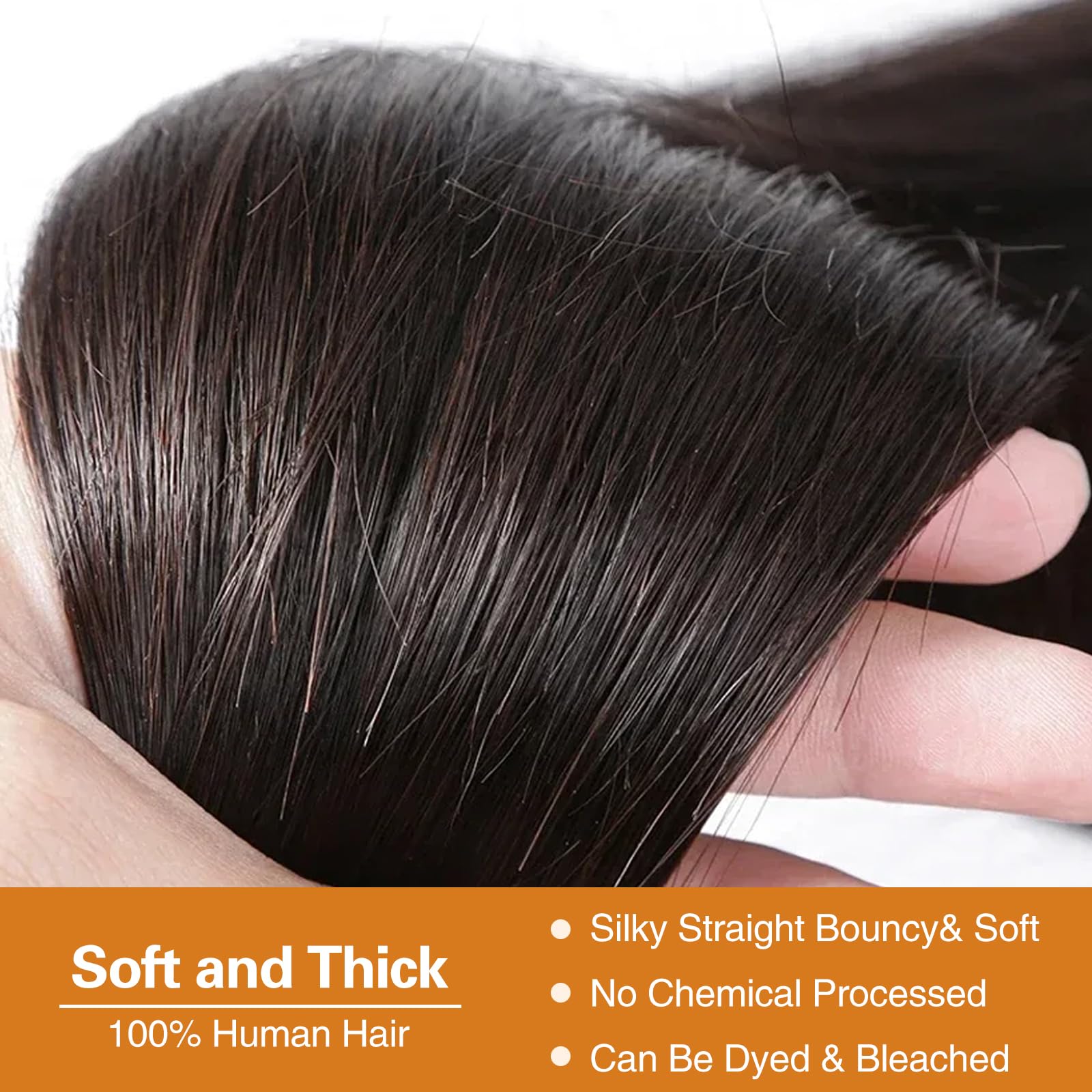 30 Inch Brazilian Straight Human Hair Extensions 100% Virgin Unprocessed 10A Brazilian Straight Human Hair Bundles - 16 18 20 Inch  main image 2