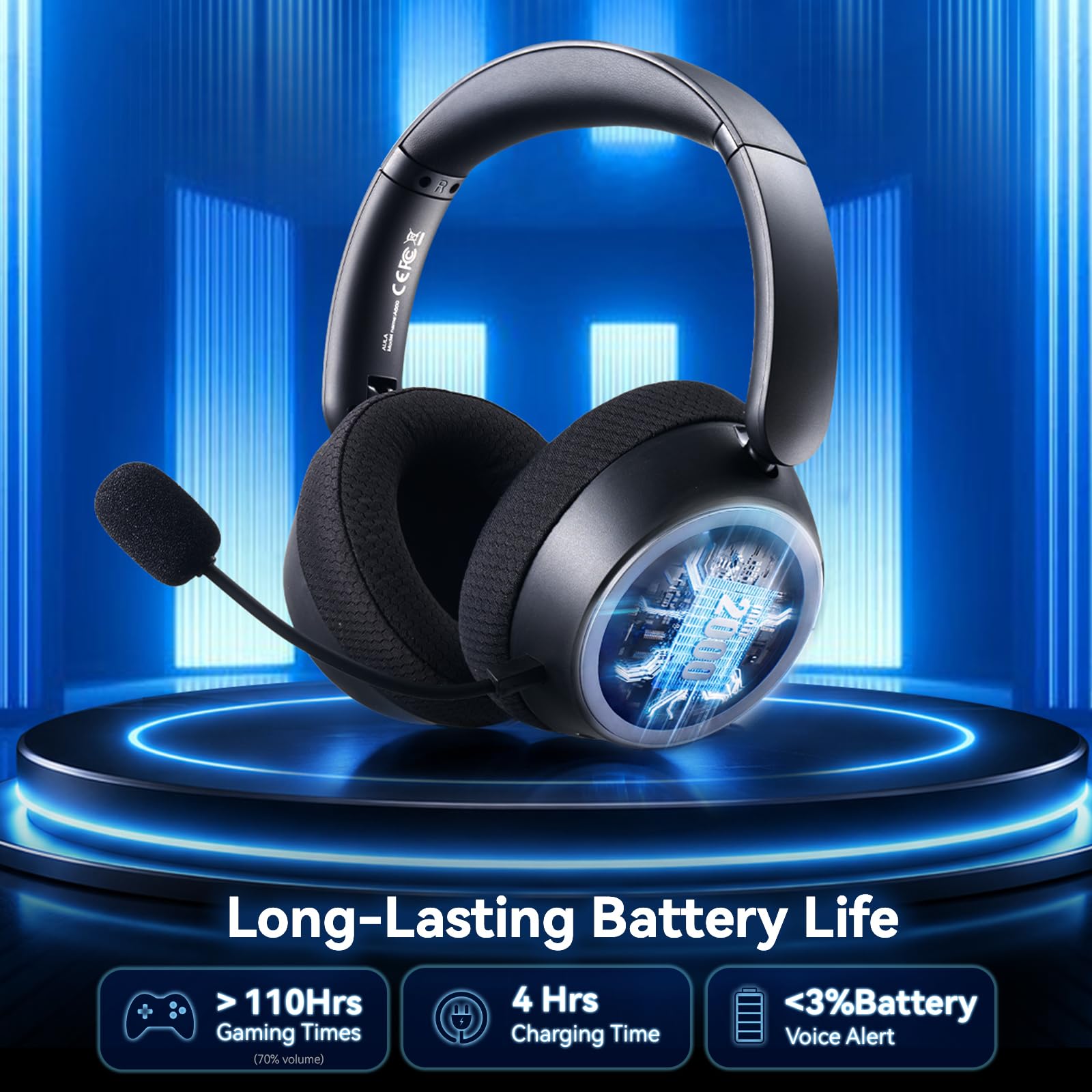 Auriculares inalámbricos para juegos para PS5, Xbox, PC, PS4, Mac, Switch, móvil, auriculares Bluetooth para juegos 2026 con micrófono, cancelación de ruido, conexión 4 en 1, latencia de 13 m, batería