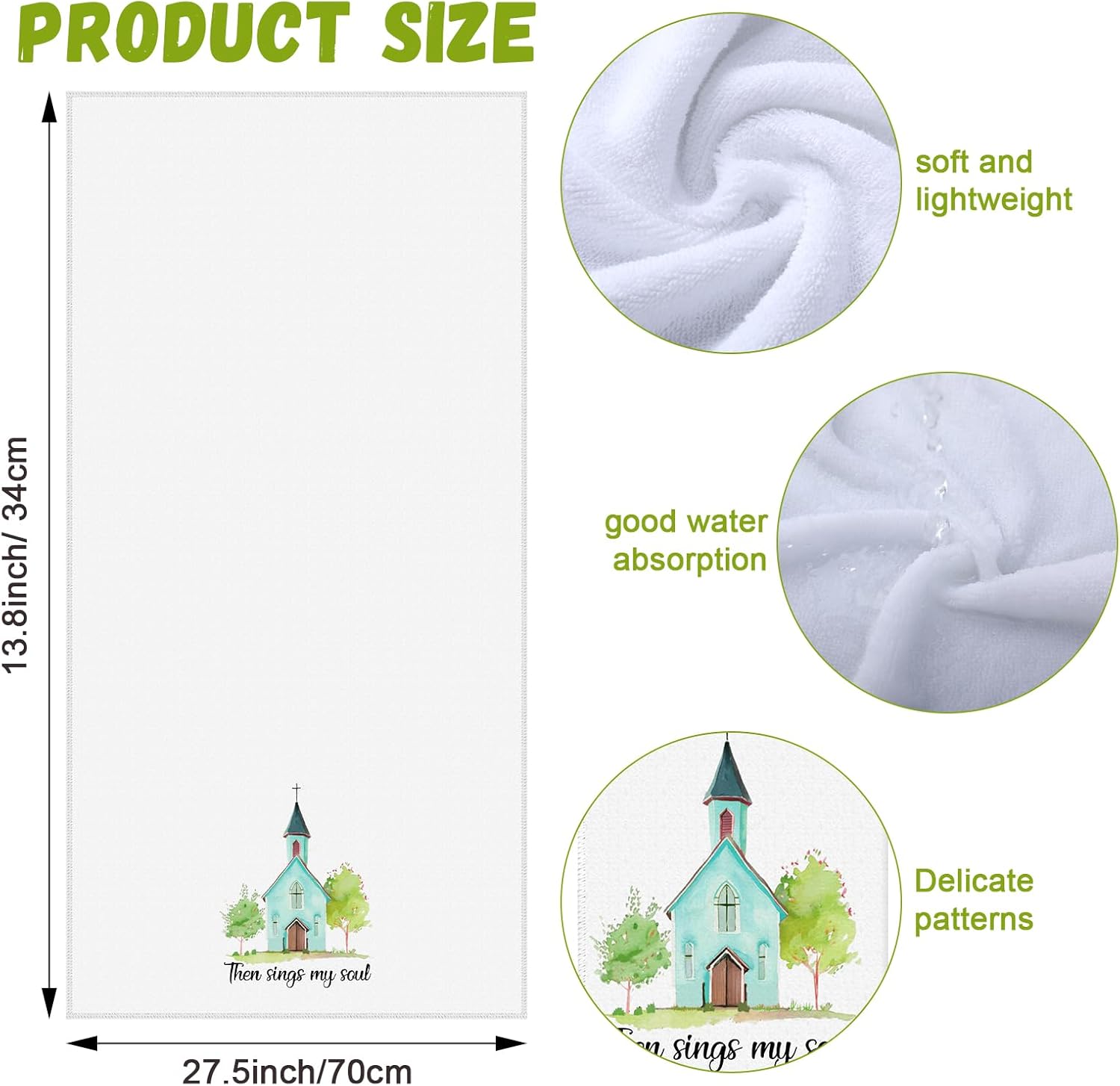 Hahafelt 6 Pcs Christian Church Hymn Tea Towel Gift for Women Bible Verse Scripture Hand Towels Tea Party Favors for Church Mom Grandma Ladies Hostess Gift - Image 2