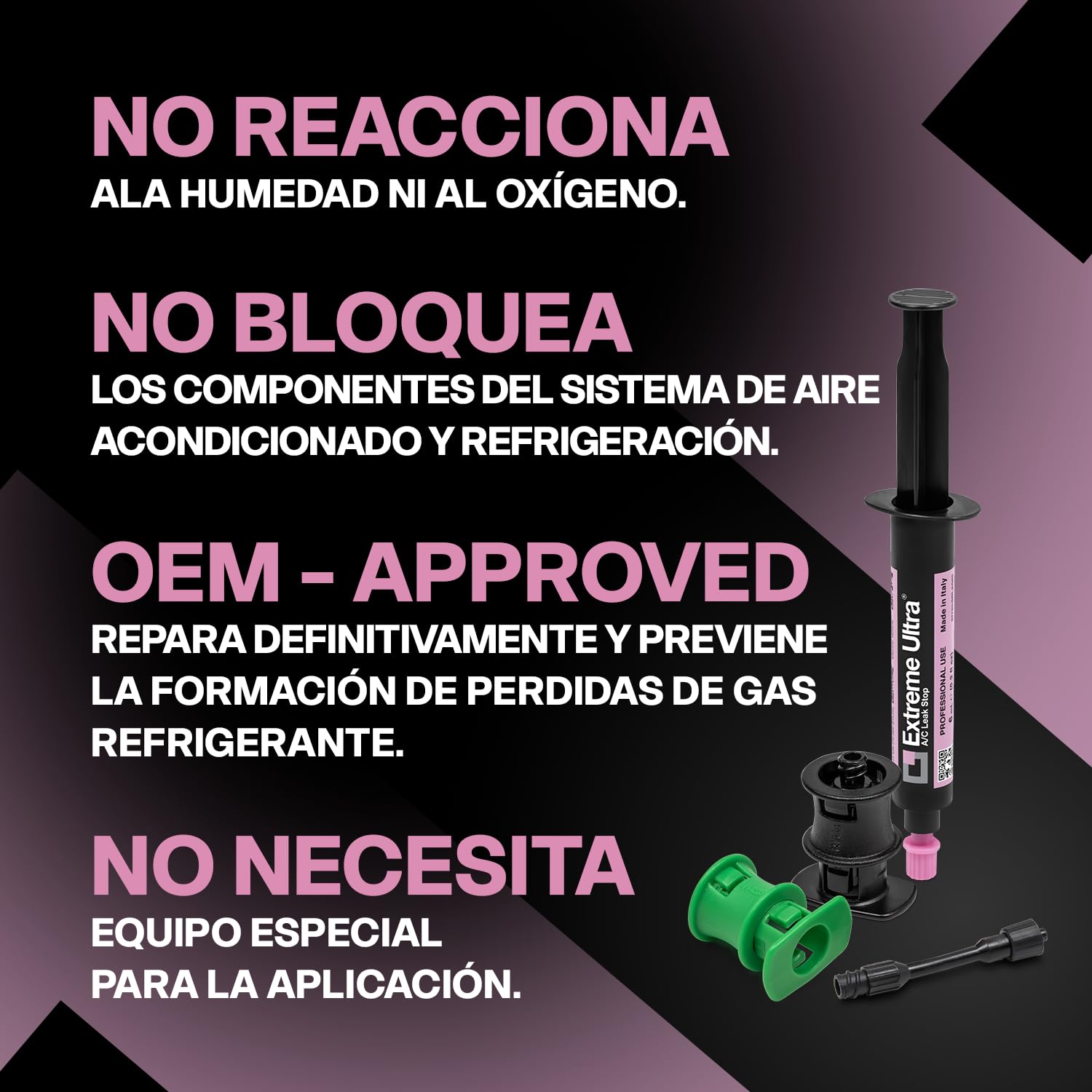 ERRECOM Extreme Ultra - 6 x 6 ml, Sellador de Fugas para Sistemas de Aire Acondicionado de Automóviles, incluye les adaptadores R134a y R1234yf