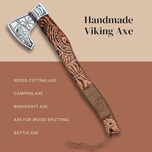 Miniatura 3 de El regalo de encargo forjó el hacha vikinga del acero de carbono, pulgada de lanzamiento deocrativa barbuda vikingo 22 pulgadas 3738