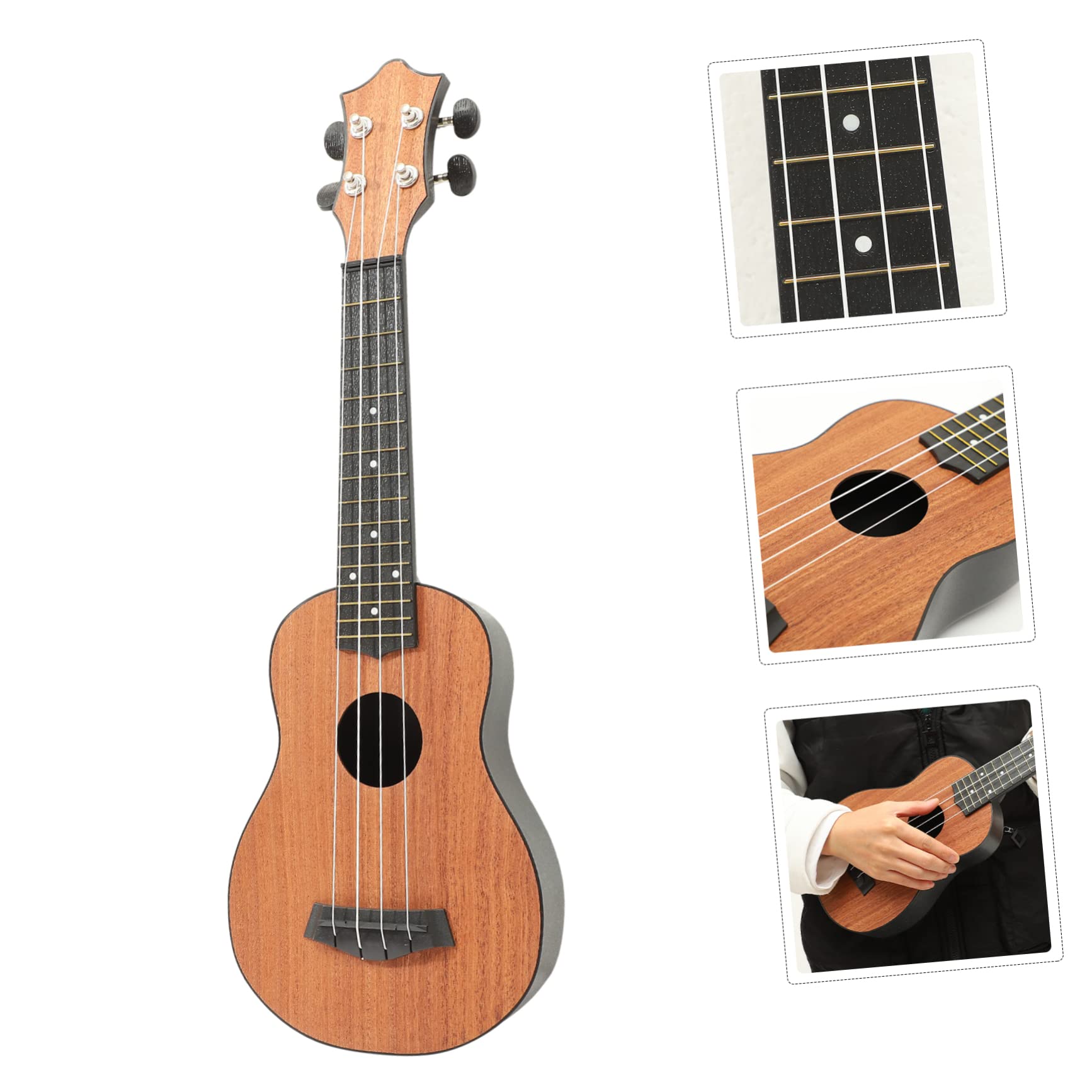 Ukulele Classico 21 Pollici per Principianti, Legno e Fibra di Carbonio | Festa Scuola Decor, Pratica e Educazione Musicale, per Ragazzo Ragazza, Chitarra Legno, Ukulele Accordatore