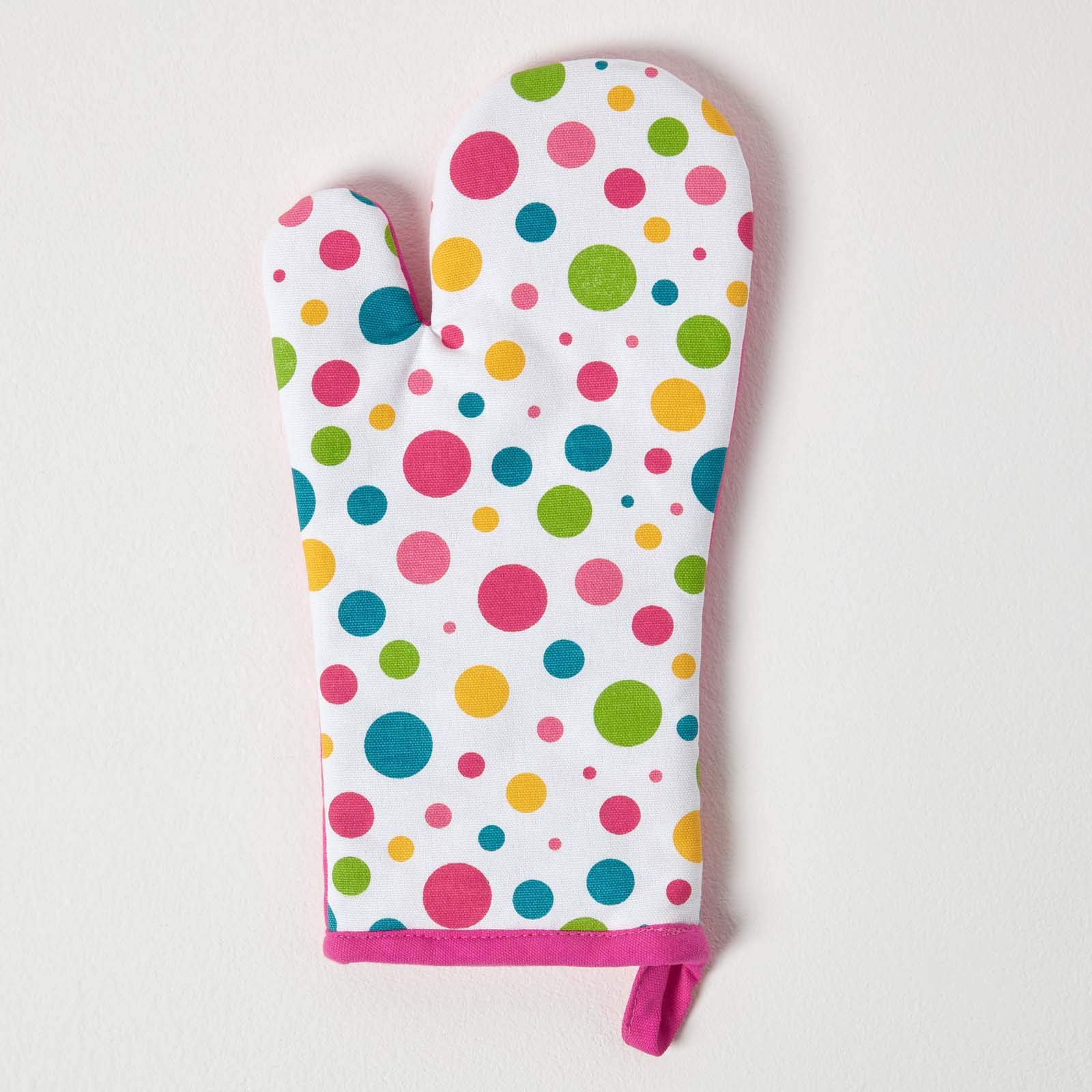 Homescapes Cotton Oven Glove - Polka Dot