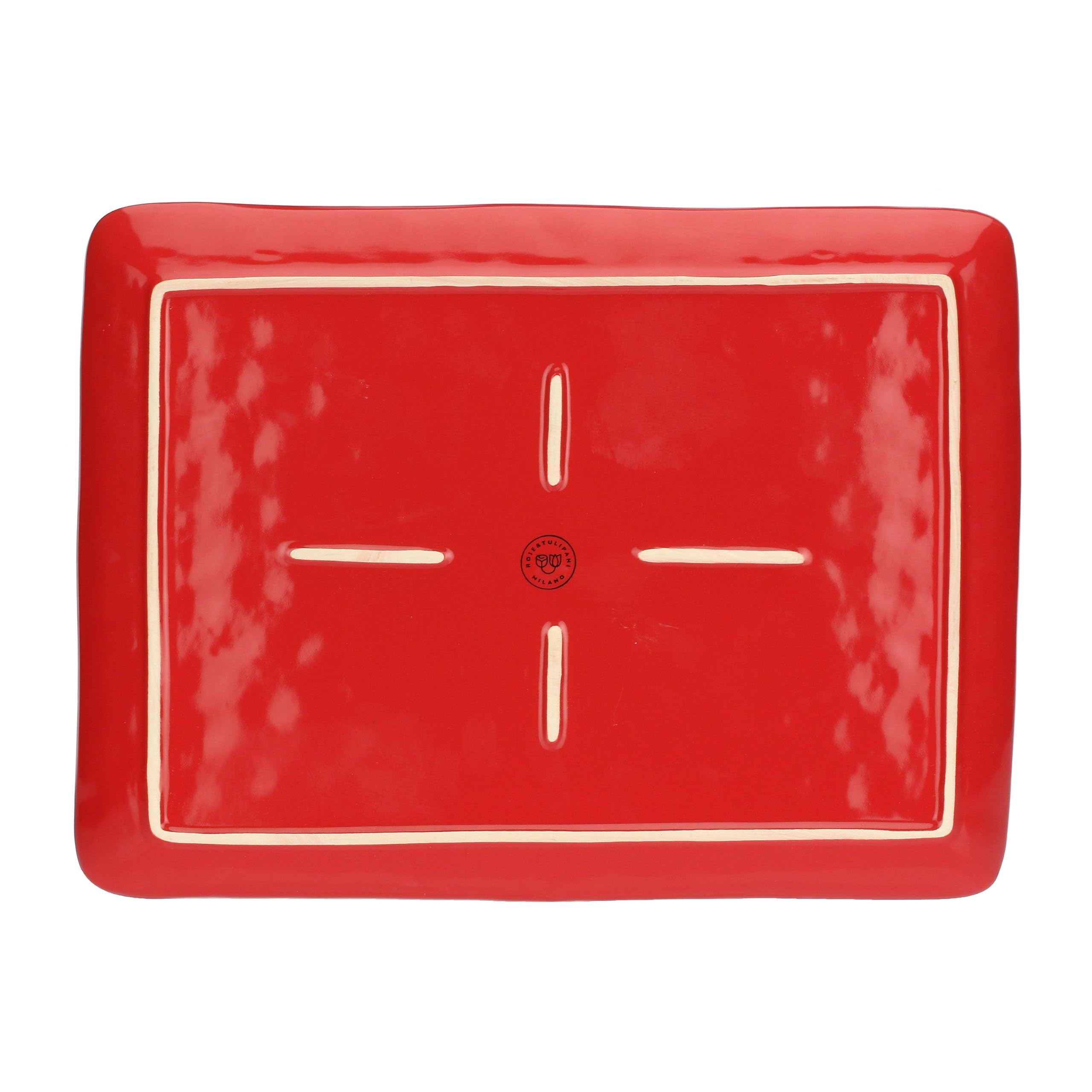 THUN Servierteller, Feinsteinzeug, rot, 36 x 26 cm