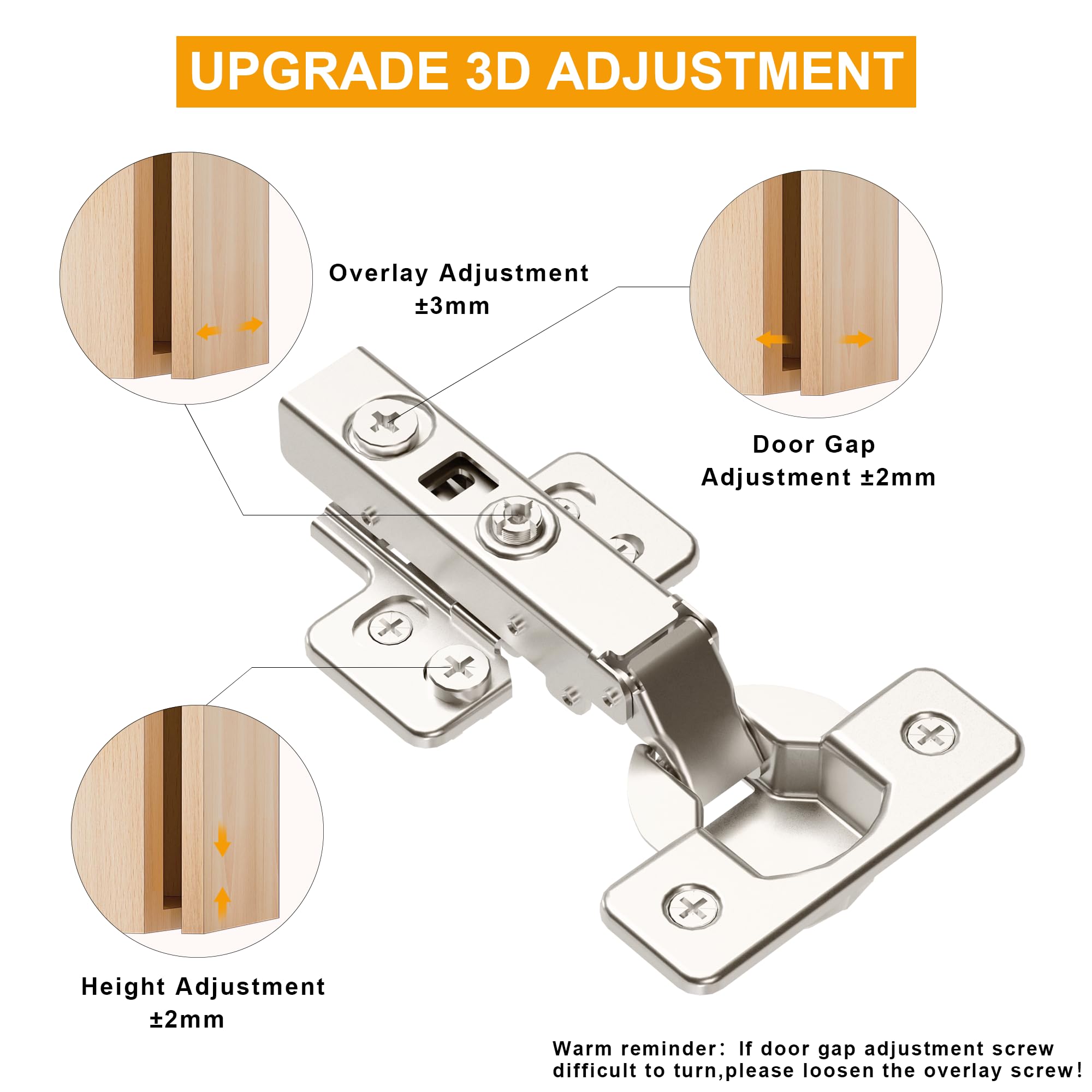 Soft Close Cabinet Hinges - 2 Pack -6 Soft Close Cabinet Hinges - 2 Pack -6