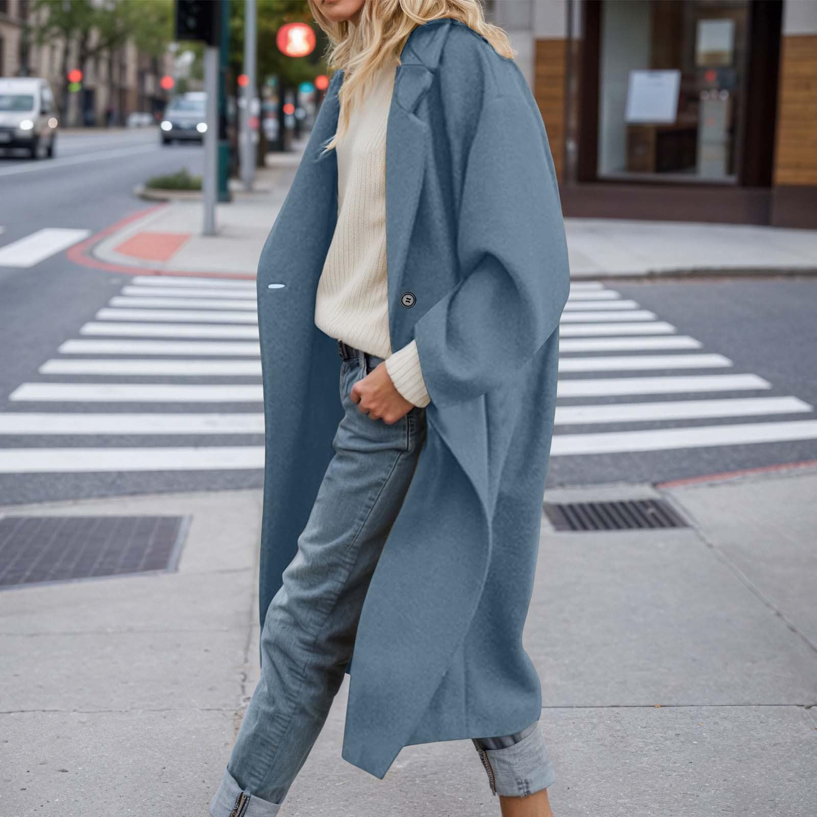 Chaqueta anorak reversible de manga larga, prenda exterior de moda, cuello alto, abrigo abotonado de corte holgado, ideal para un look casual de vacaciones. Incluye bolsillos.