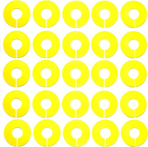 Miniatura 4 de JSP Manufacturing Divisores de tamaño de estante en blanco redondos amarillos de plástico, paquete múltiple (100)