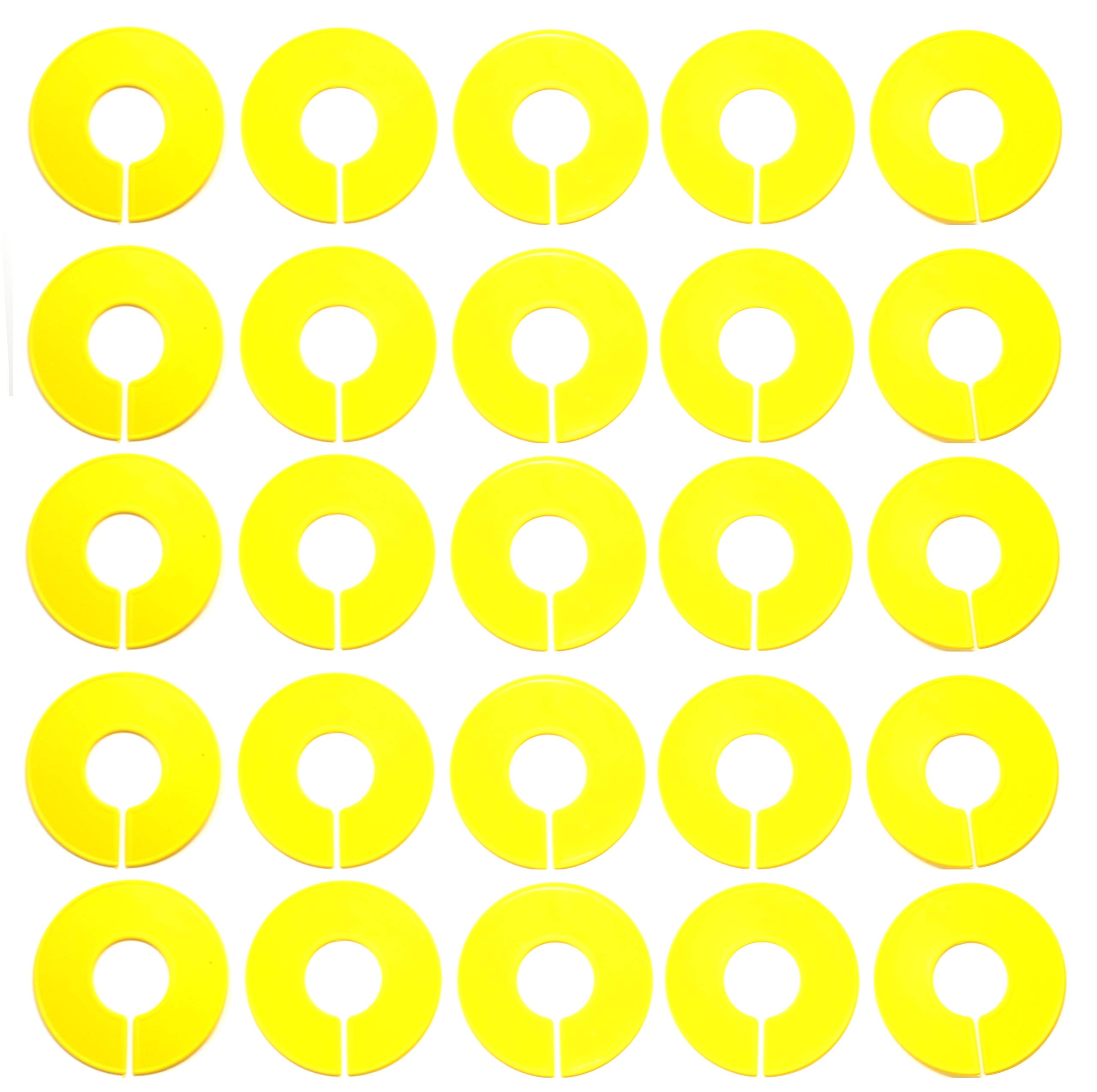 JSP Manufacturing Blank Round Plastic Rack Dividers - Pick a Color/Pick a Quantity (Yellow, 25)