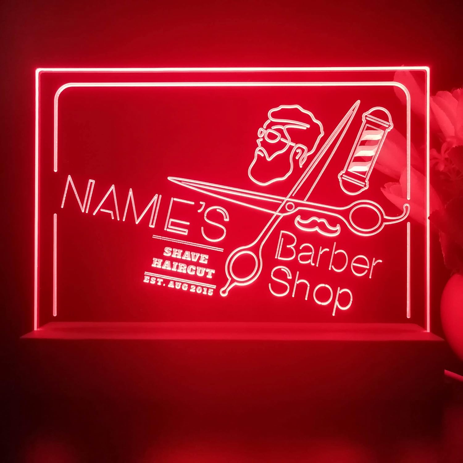ADVPRO Barber Shop Personalzied Name Date Shave Haircut Tabletop LED Neon Night Light & Lamp Color-Changing 4 Modes st5s21-p0014-tm-c