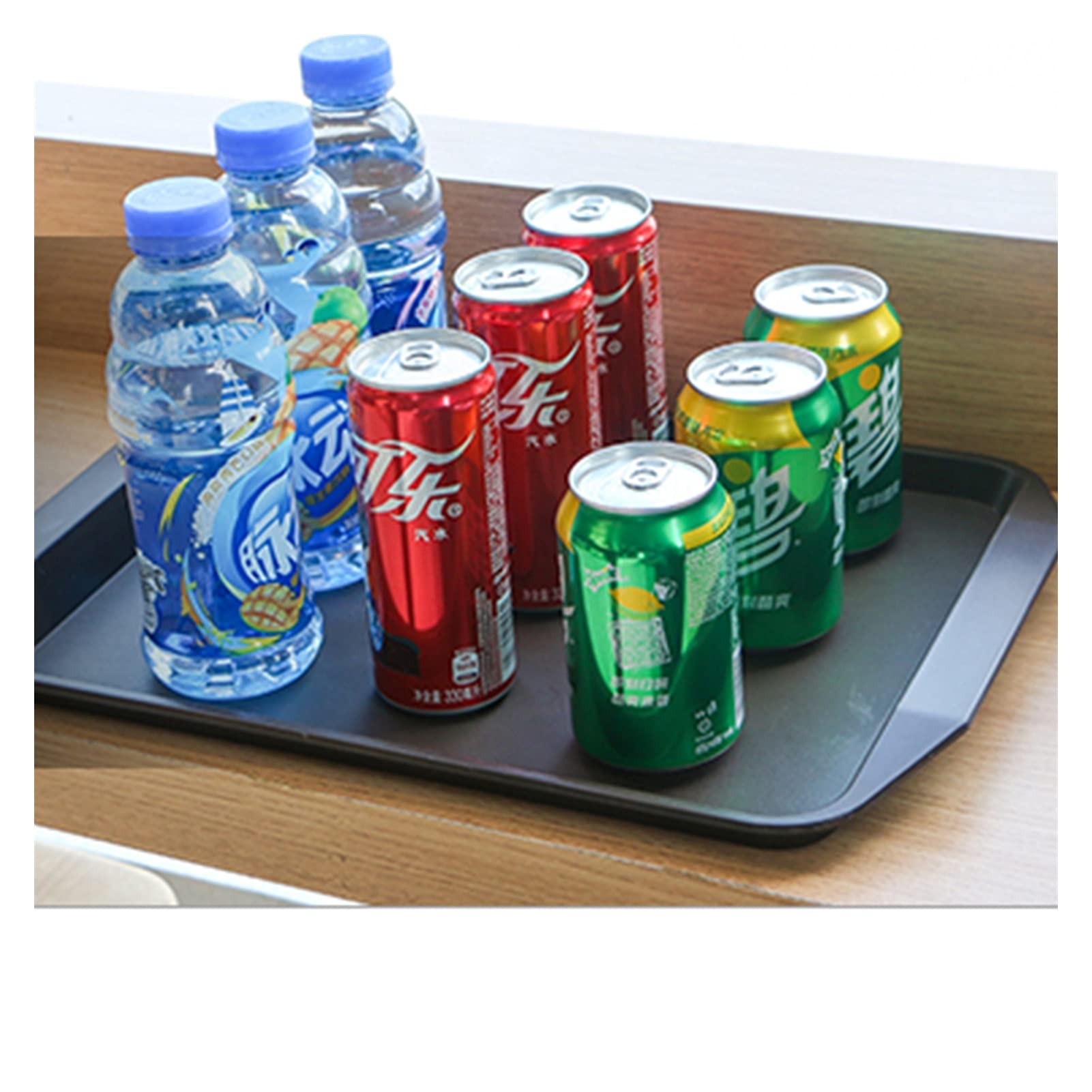 Bandeja rectangular multiusos para servir para fiestas de restaurante, mesa de café, cocina, 43 cm, bandeja antideslizante para comer y servir