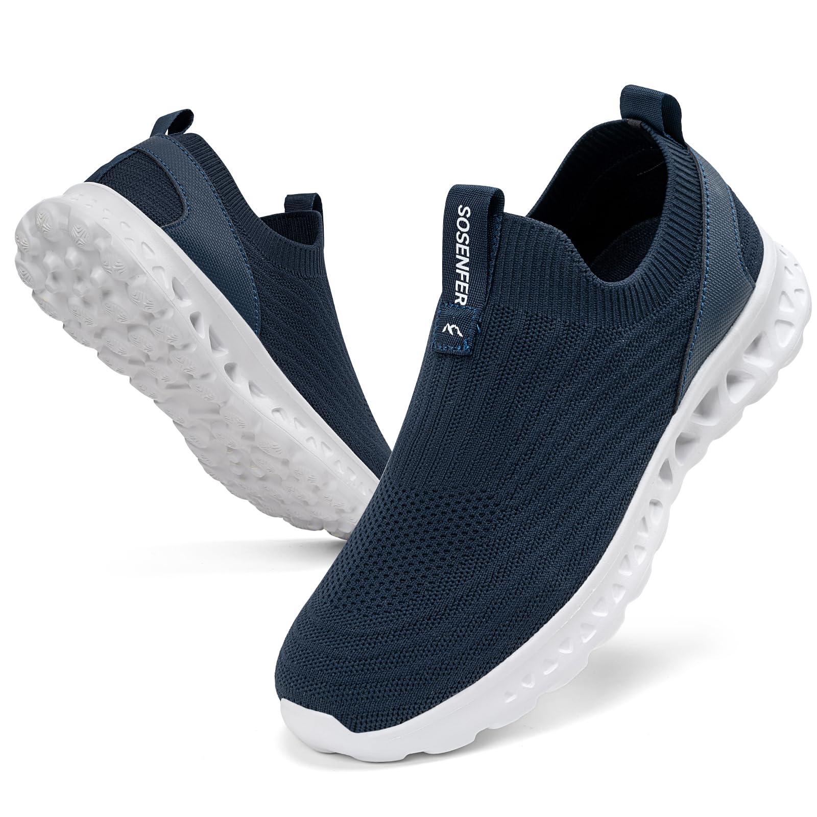 Sosenfer Herren Slip on Sneakers ohne Schnuersenkel Schuhe Mesh Atmungsaktiv Freizeitschuhe Sportschuhe Leichtgewicht Walking Turnschuhe Casual Sneaker