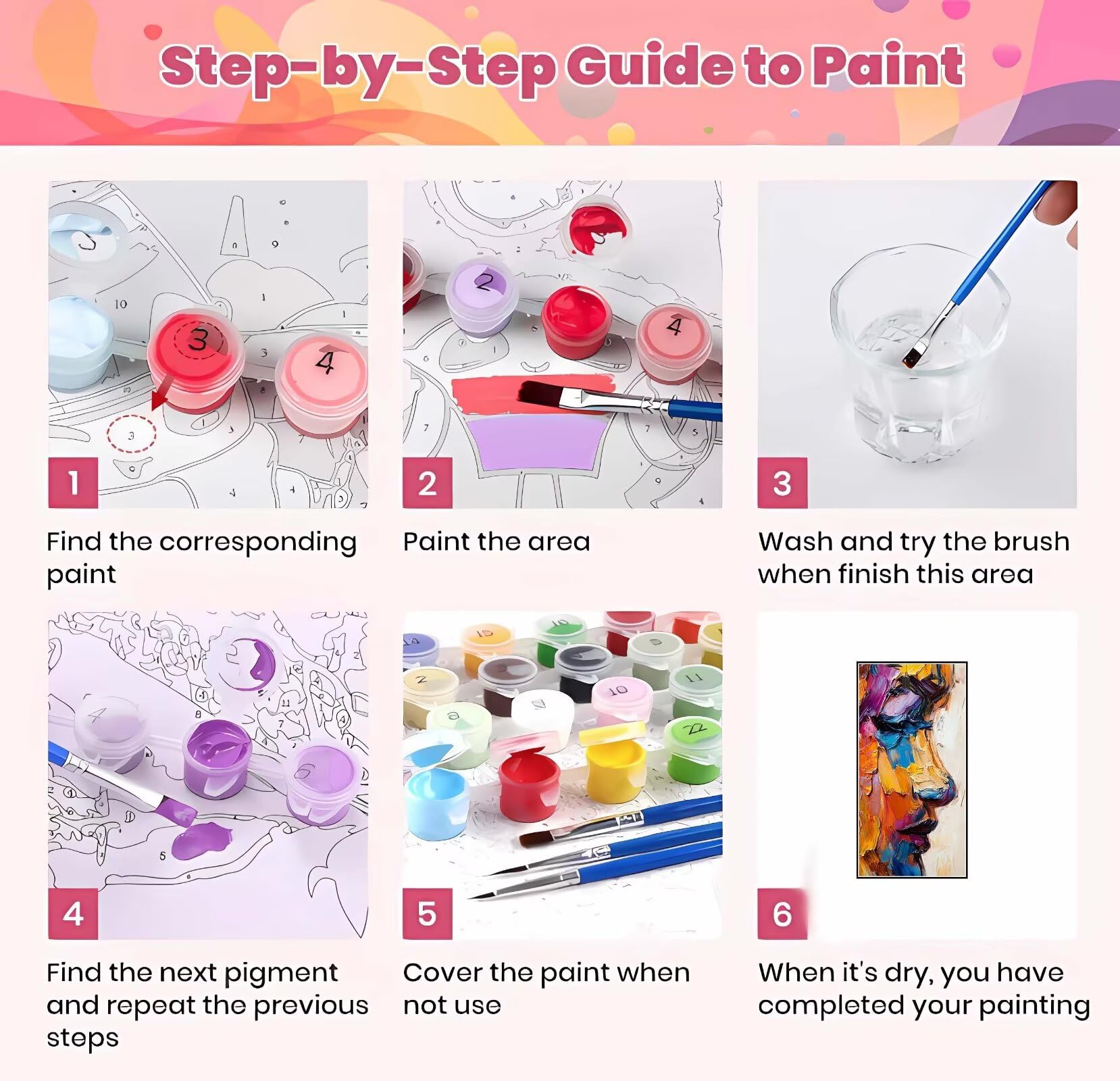 Pintar por Numeros Adultos con Marco 120x60cm, Abstracto Pintura por Números Mujer DIY Kit de Pintura al óleo de Lienzo con 3-Pinceles y Acrílicas, Manualidades Adultos, Home Decor, Regalo Mujer-k181