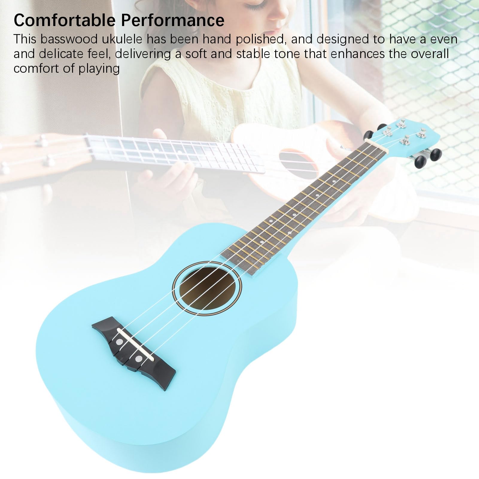 Kadimendium Kit Iniziale per Ukulele Ukulele in Tiglio da 61 Cm con Accordatore Digitale e Accessori per Principianti