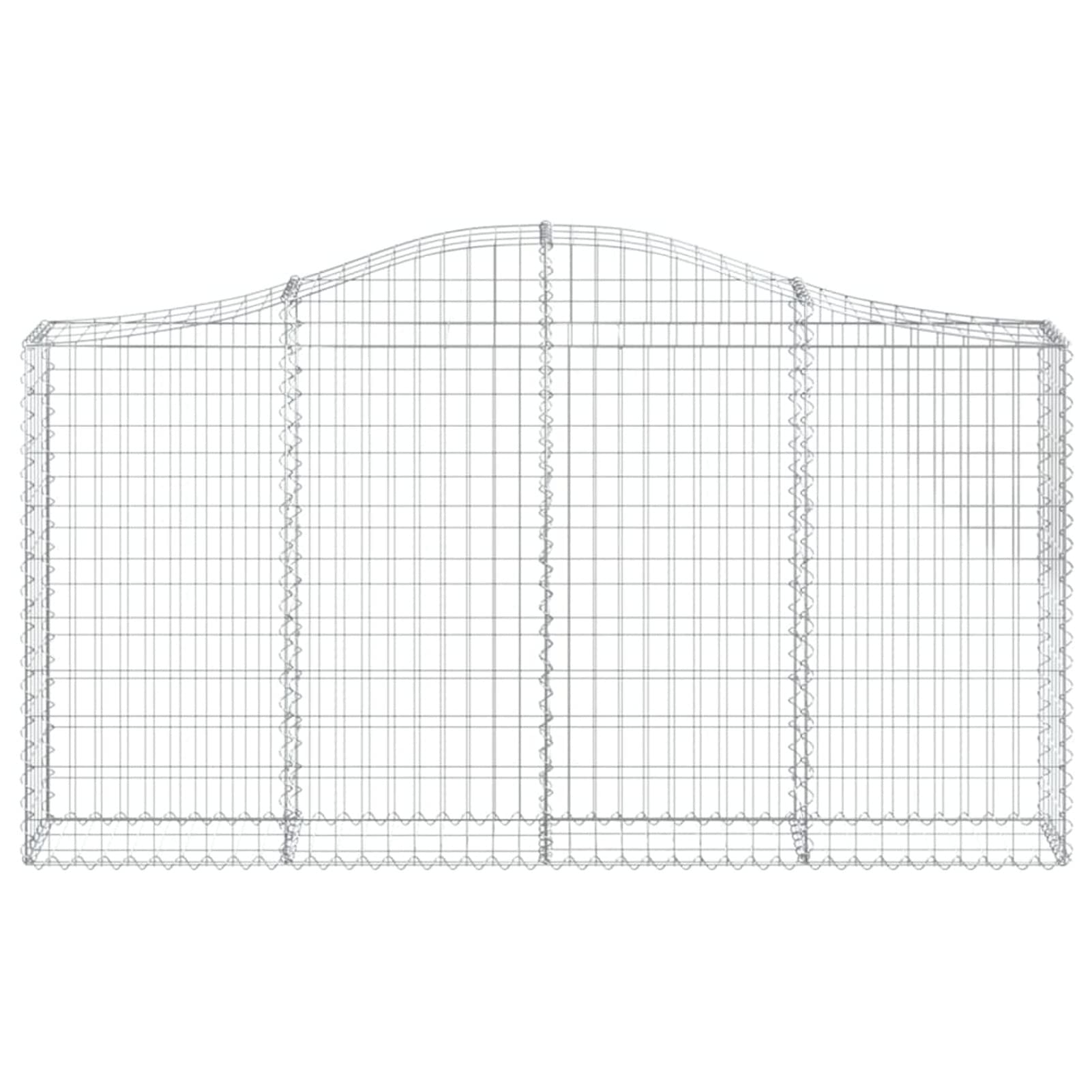 Homgoday Cesti Gabbioni ad 10 pz 200x30x100/120 cm Ferro Zincato, Gabbioni Metallici per Pietre, Gabbioni da Giardino, Gabbione Fioriera