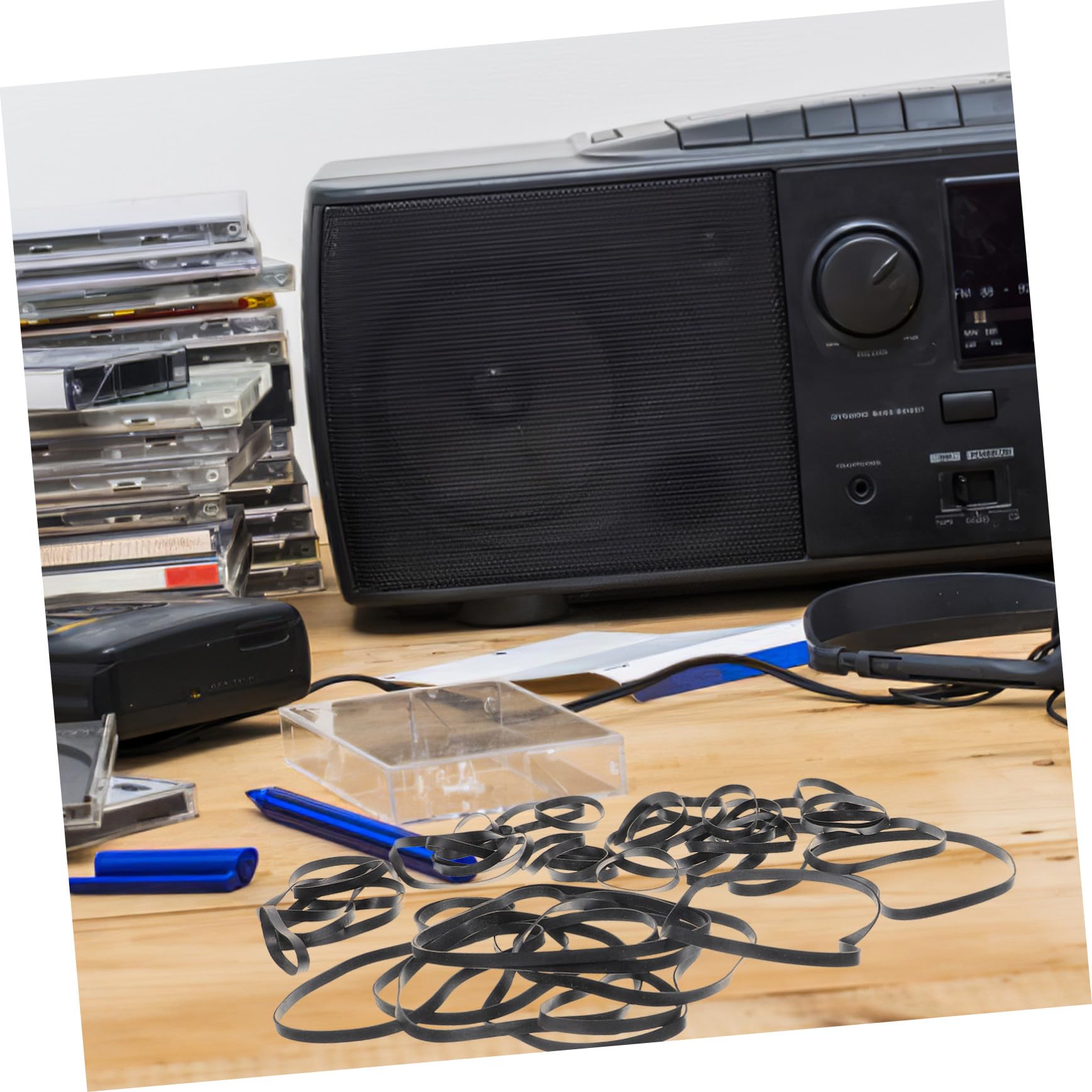 OUNONA Cinghie Per Cassette 50 Pezzi Gomma Quadrate 4 Mm Per Riparazione e Manutenzione Lettori Dvd e Registratori Musicali