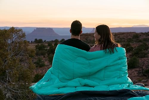 Miniatura 5 de Teton Cascade Double Sleeping Bag; Lightweight, Warm and Comfortable for Family Camping, Teal verde azulado,Azul,Marrón,Carbón/Azul,Gris,Gris (forro