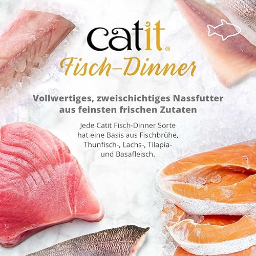 Miniatura 6 de Catit Cena de pescado con salmón y judías verdes - Alimento húmedo hidratante y saludable para gatos de todas las edades