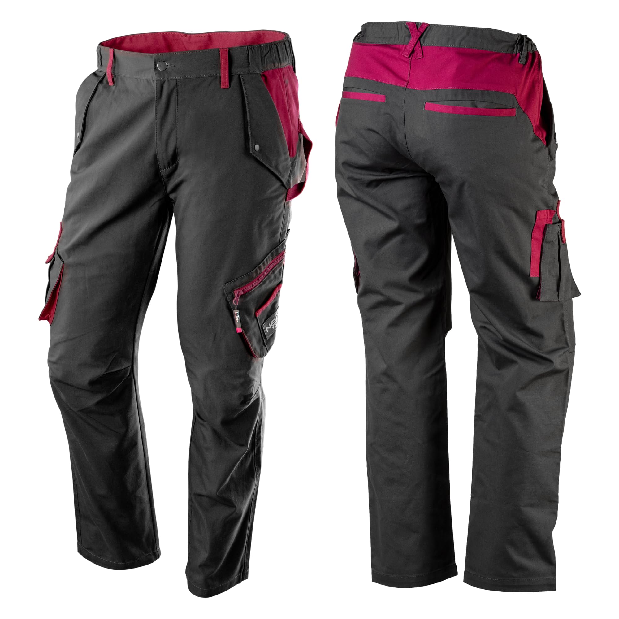 NEO TOOLS Damen Arbeitshose oder SET mit Fleece-Arbeitsjacke und Hose Gr. S-XXL, Hose mit Viele Multifunktionale Taschen, ausprofilierter Kniebereich, Warme Fleece Jacke