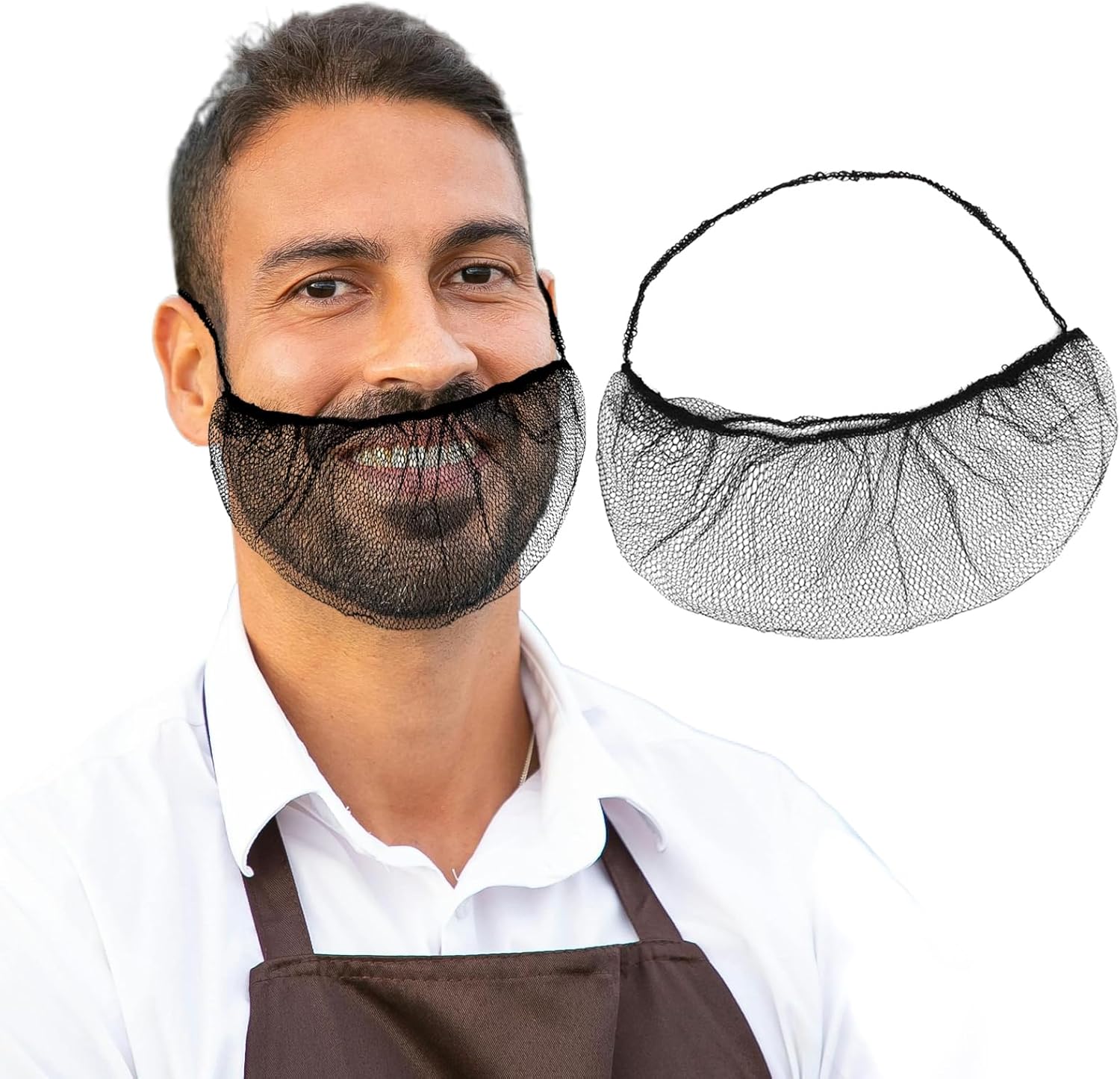 100 Pcs Beard Nets with Elastic Bands,Heavy Duty Beard Restraints for Men, Elastic