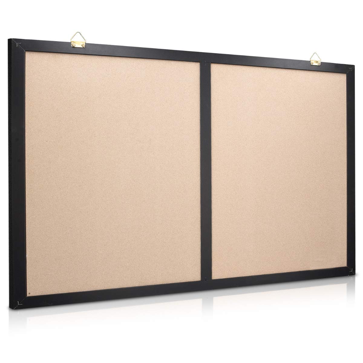 Navaris Tableau affichage mixte - Tableau mémo 70 x 50 cm avec tableau noir ardoise et tableau liège - Kit fixation craie aimant punaise inclus