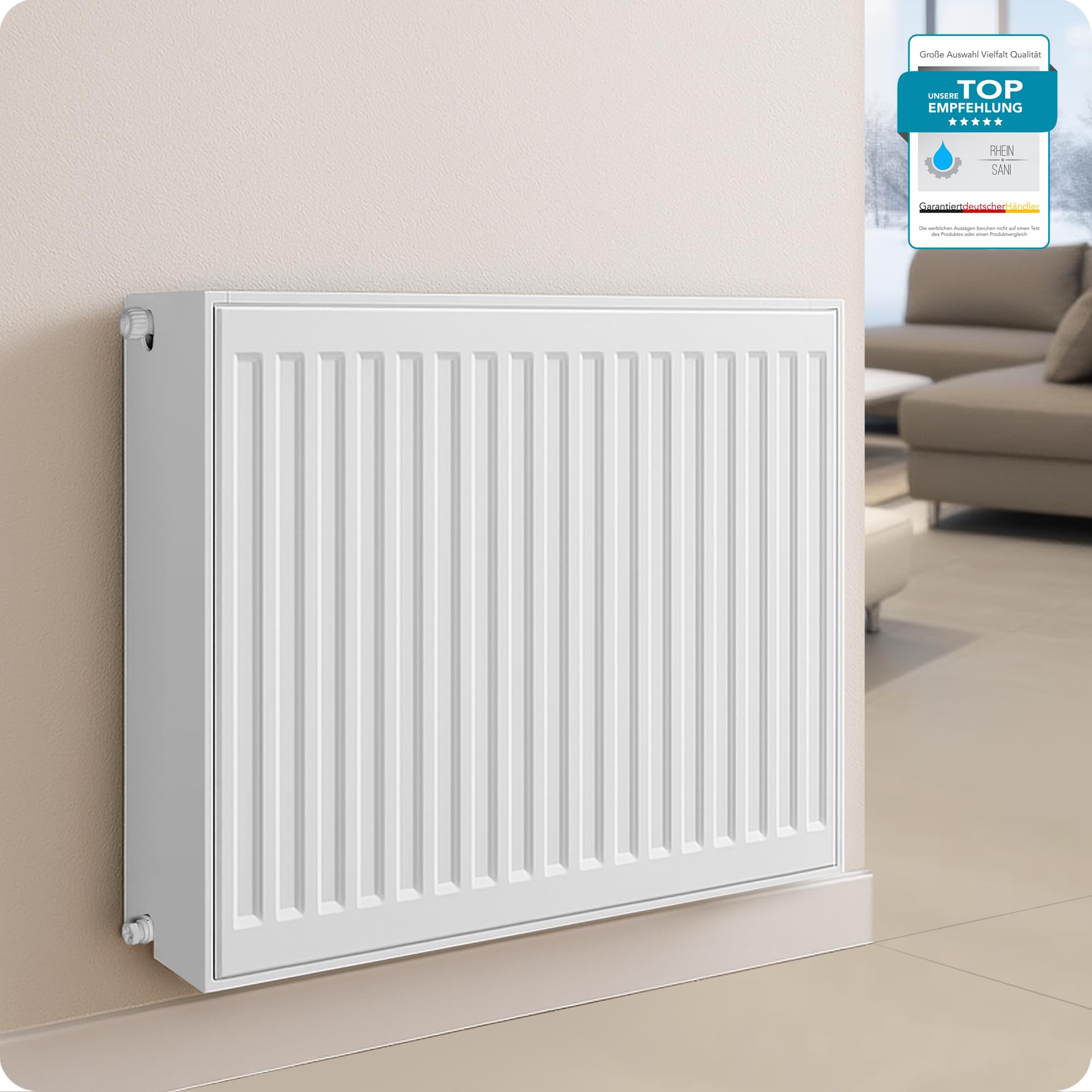 Belrad - Radiador universal (500 x 1200 mm, 6 conectores)