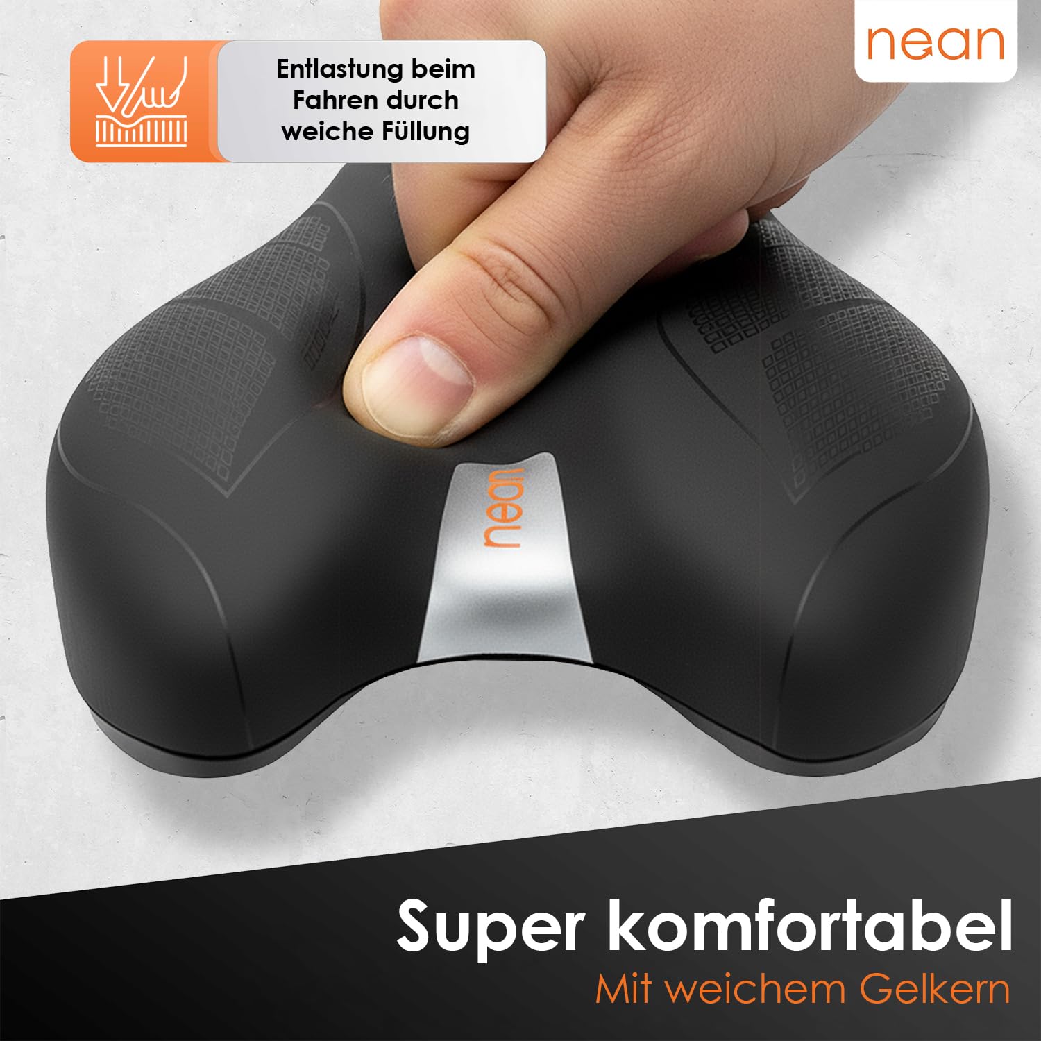nean Ergonomiczne siodełko rowerowe z żelową amortyzacją wraz z śrubami do siodełka