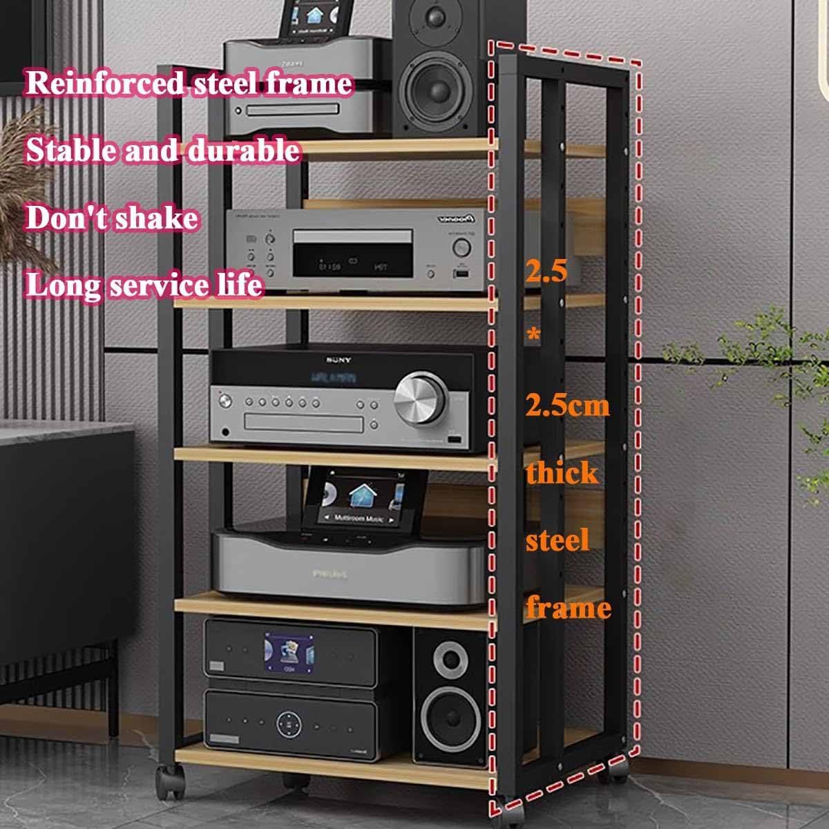 Support HiFi pour tourne-disque – Armoire AV 4/5/6 niveaux de grande capacité pour matériel audio et vinyle