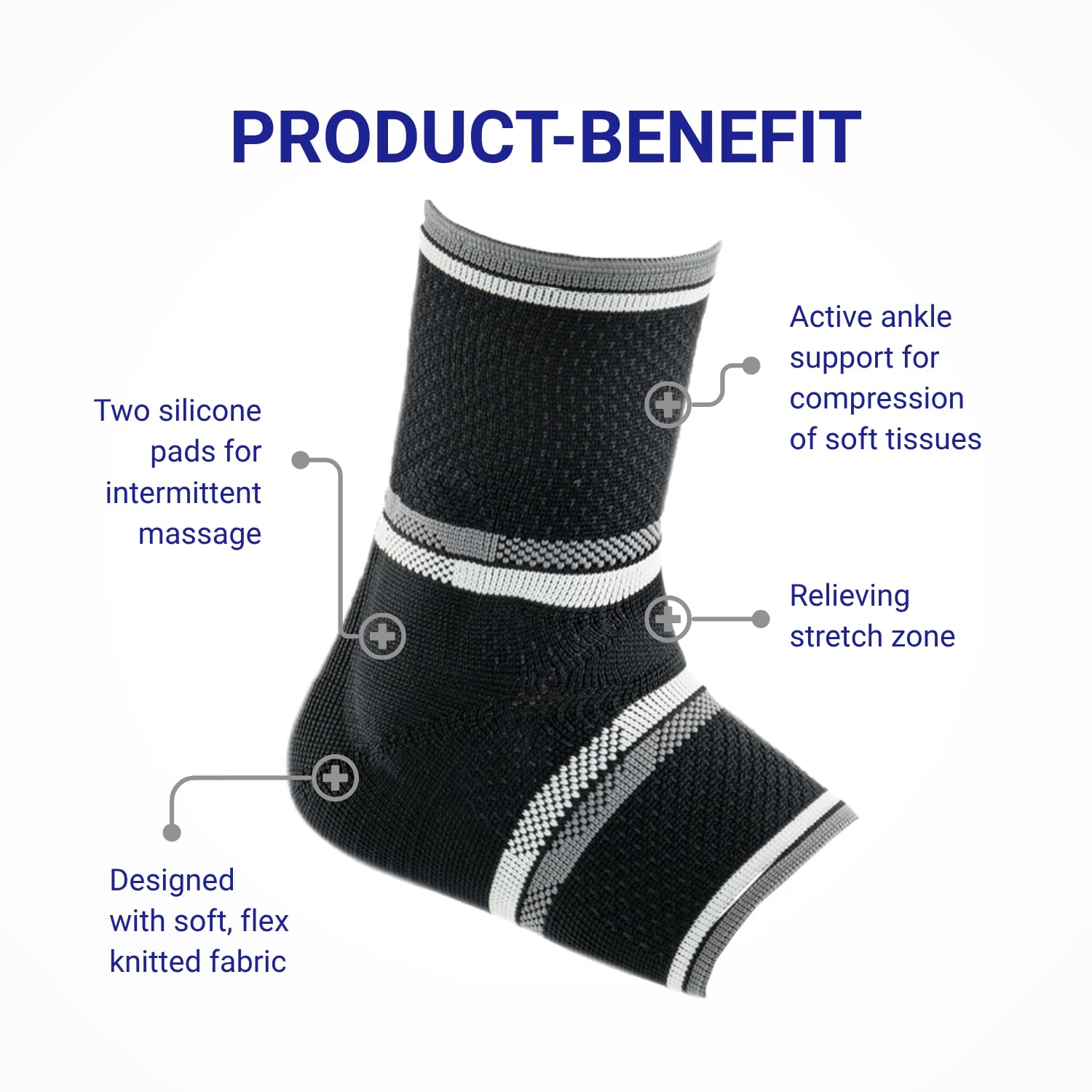 bort 054600 TaloStabil Eco Aktiv-Sprunggelnkbandage, schwarz, Gr. medium