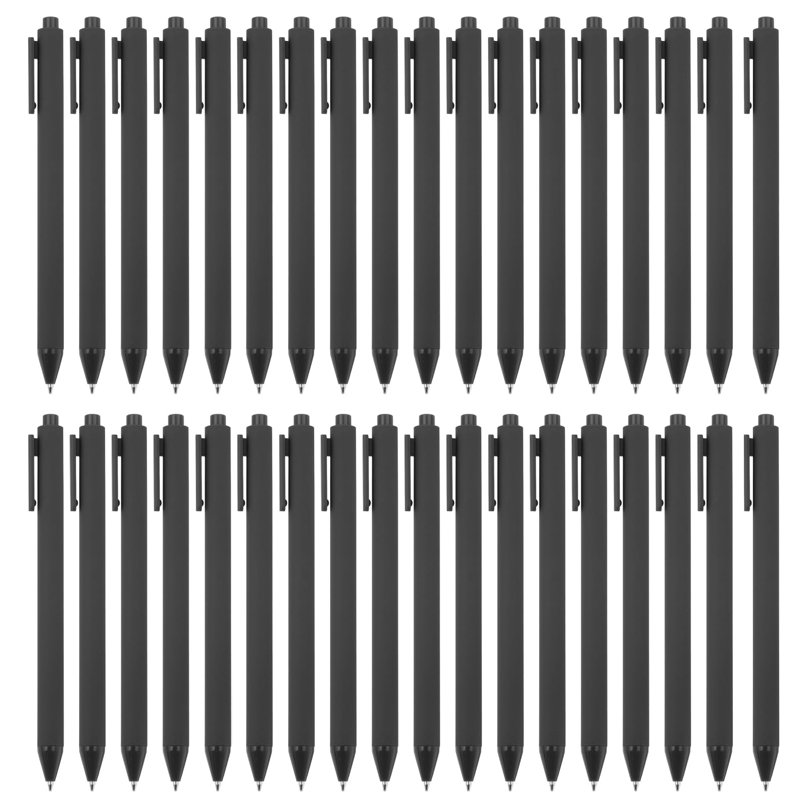 50 Pack Black Barrel Click Pens - 1.0mm Medium Point Ballpoint Pens For Office & School Supplies