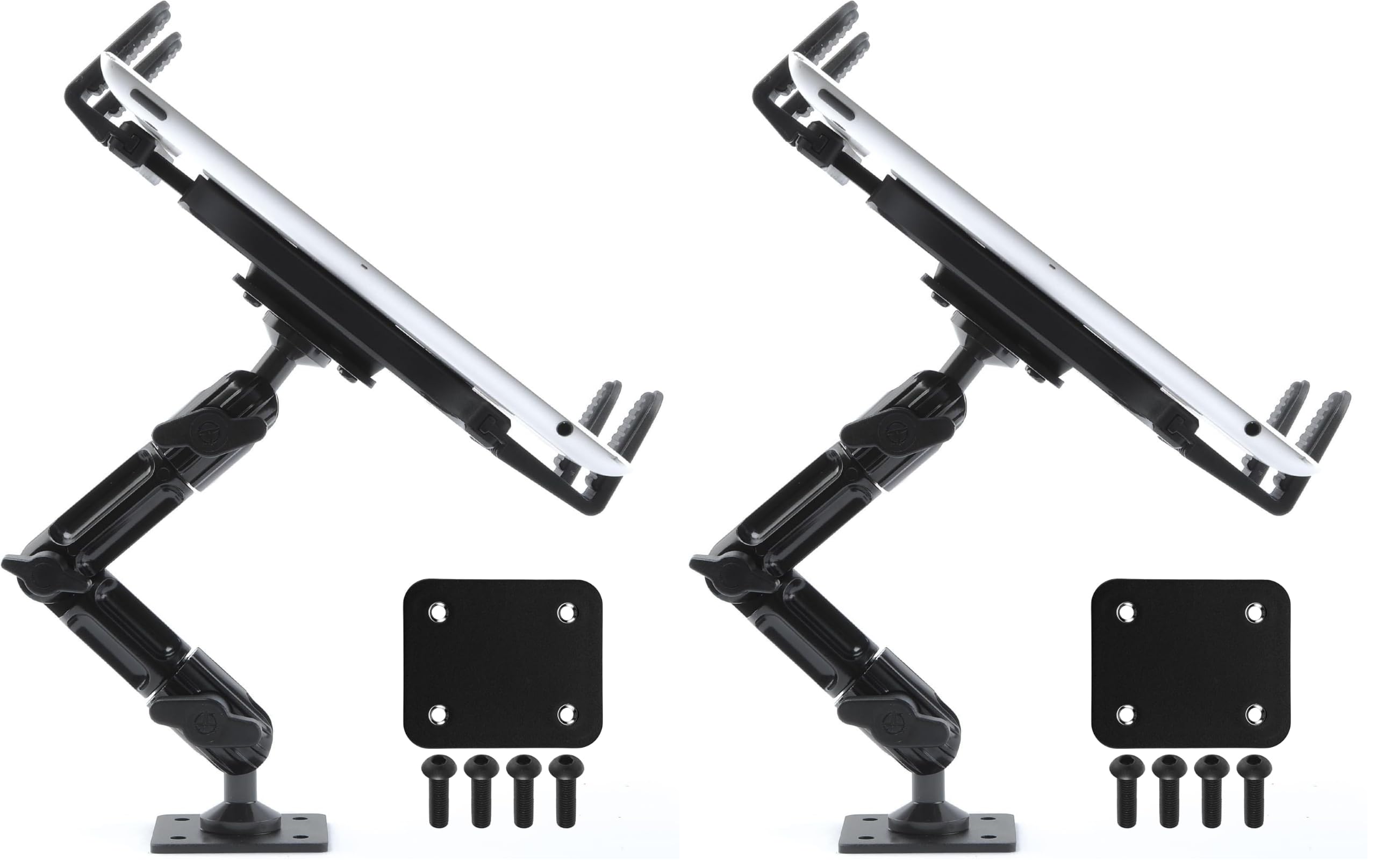 Tackform Industrial Metal Drill Base Tablet Mount [Enduro Series] - iPad Holder for Wall or Truck. ELD Mount | Compatible with iPad mini, IPad Pro 12.9, Galaxy S, Surface Pro &amp; Switch (Pack of 2)