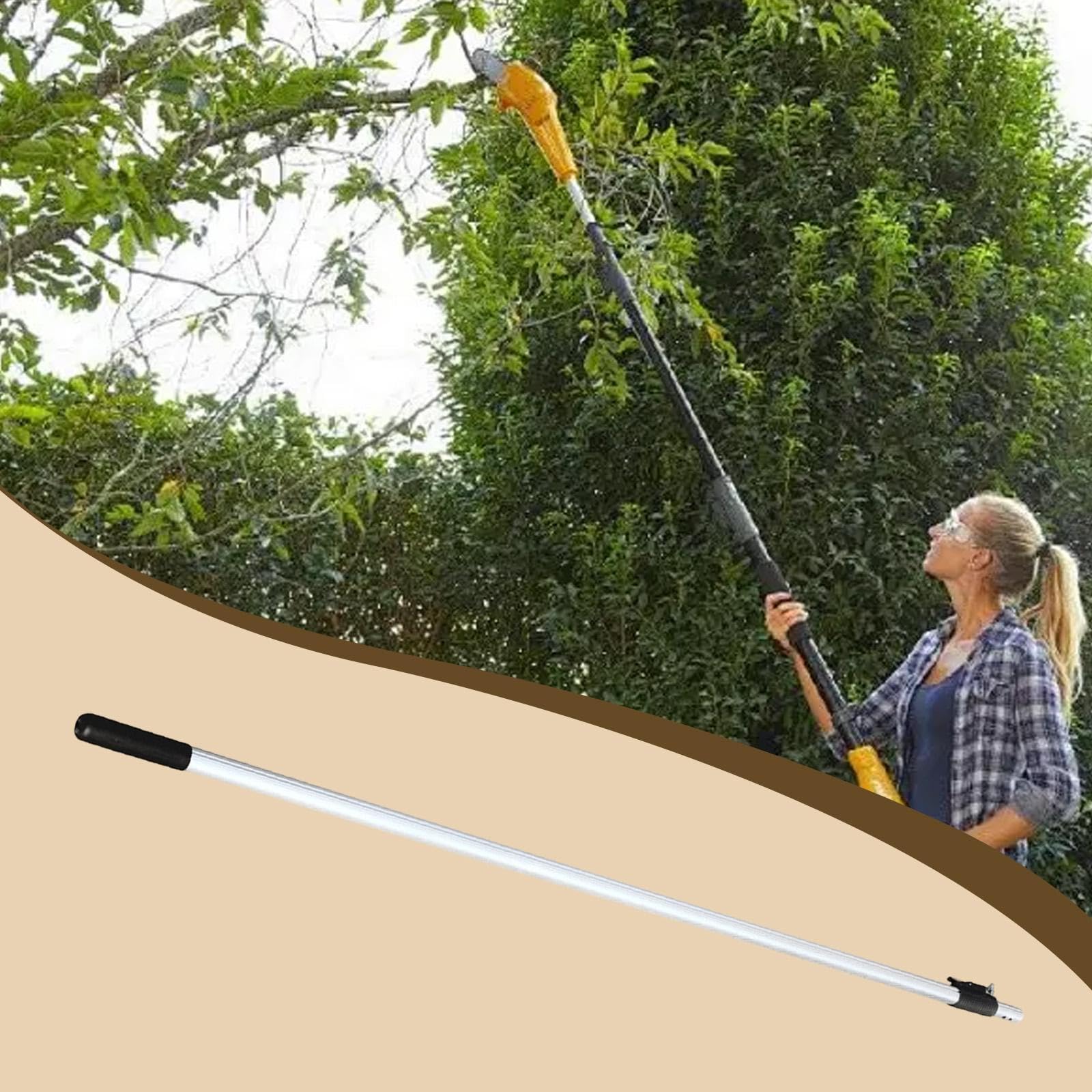 Extension Pruning Manche Extensible Réglable Tige Aluminium pour Taille Arbres Fruitiers Fixation Verrouillage Sûre Outil Élagueur Polyvalent Adapté P, 3m