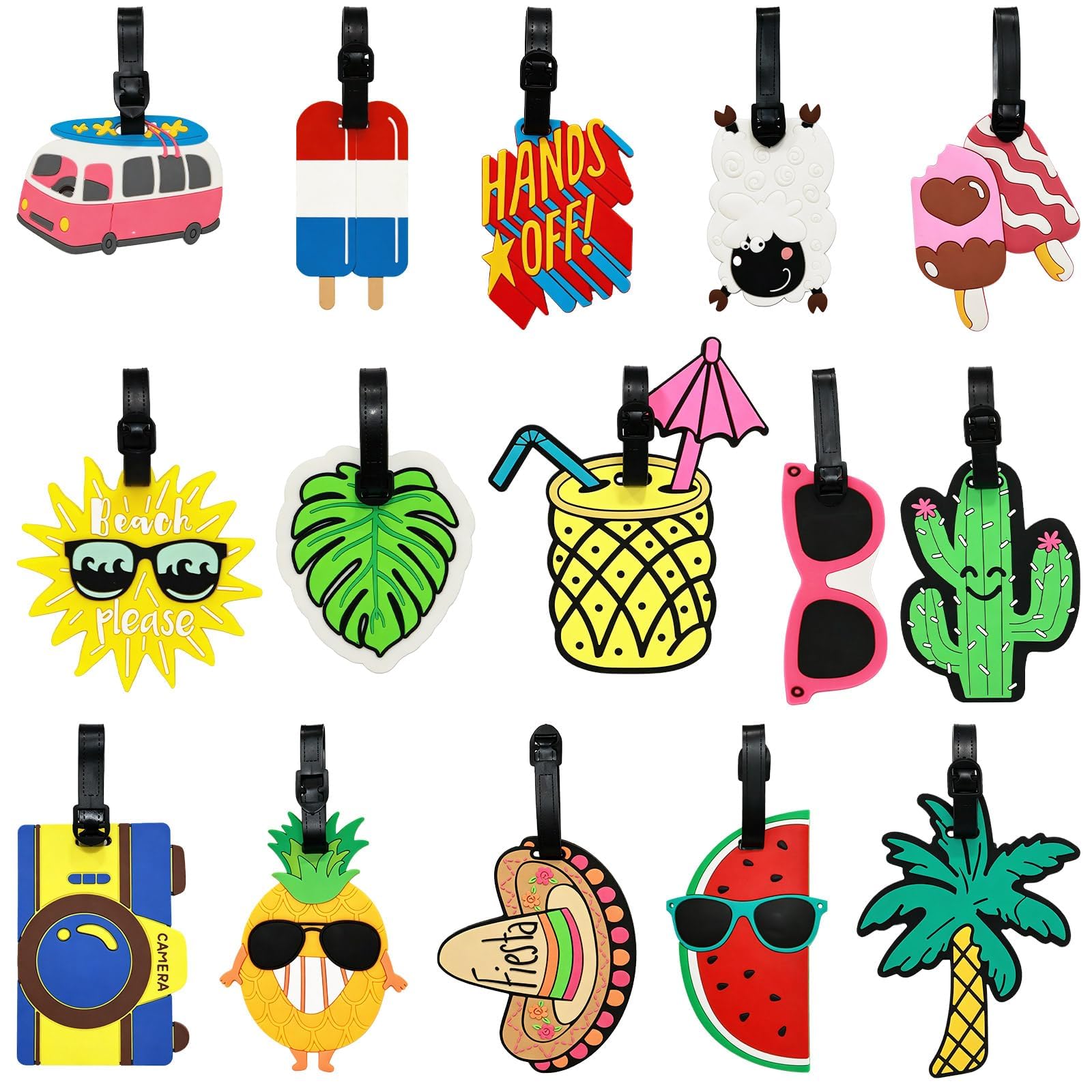 2Pcs Luggage Tags Set, Travel Accessories with Funny Cute Luggage Tags for Suitcase Design, Suitcase Tags for Luggage Identification, Bag Tags for Travel, Suitable for Travel and Vacations,Random-image-45