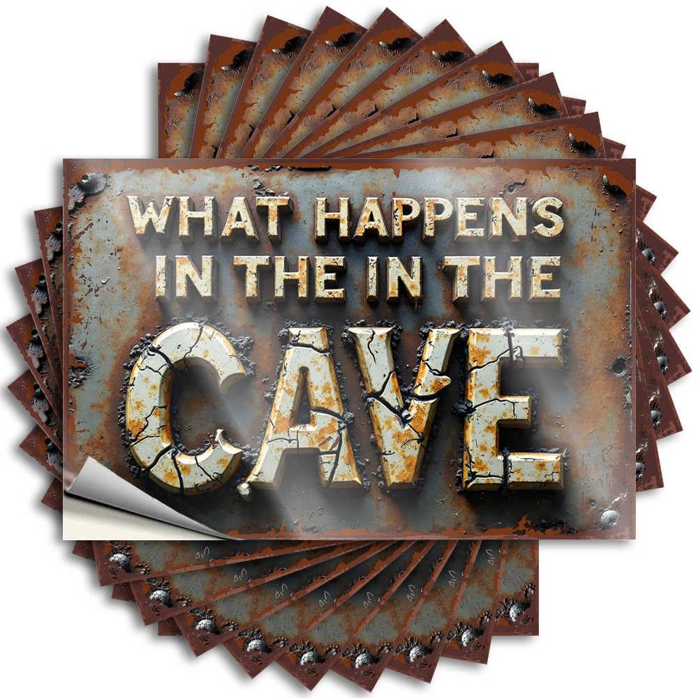 Funky Funny Sticker, Lake Life Decor Wall What Happens in The Cave Remains There | Funny Quote Teacher Decals(6X9CM)