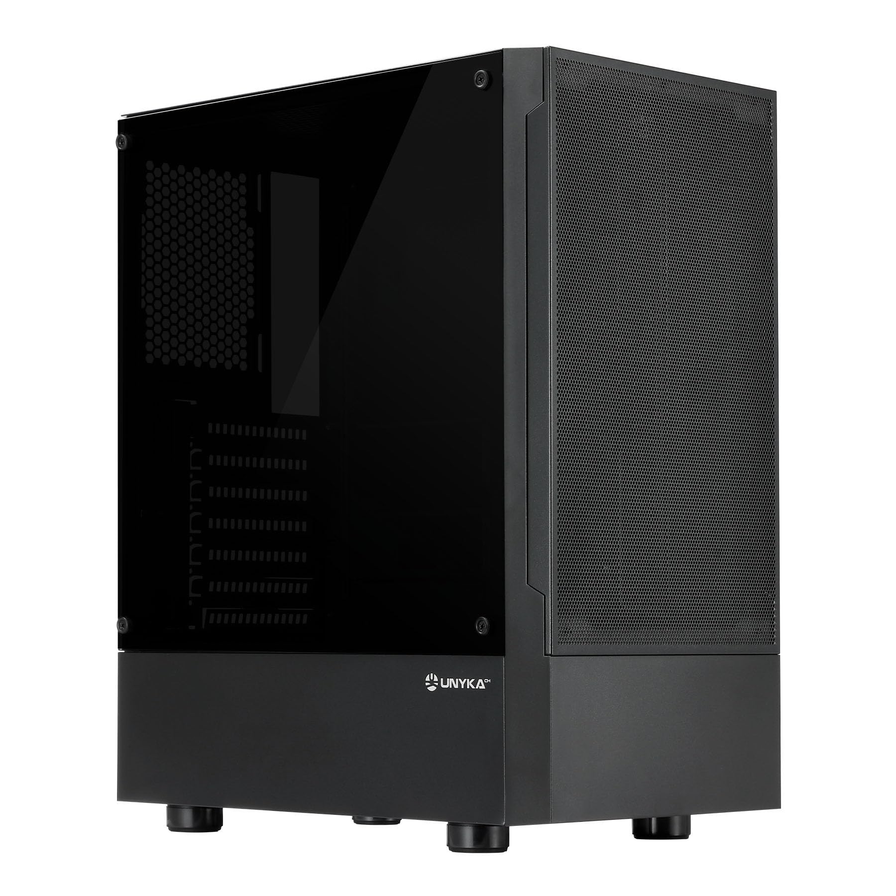 UNYKAch Caja ATX Aero C35,con Panel Lateral de Cristal Templado Tintado, con 2 Puertos USB 3.0, 1 USB 2.0, para Instalación de Tarjetas Gráficas de hasta 315 mm y Disipadores de CPU de hasta 160 mm