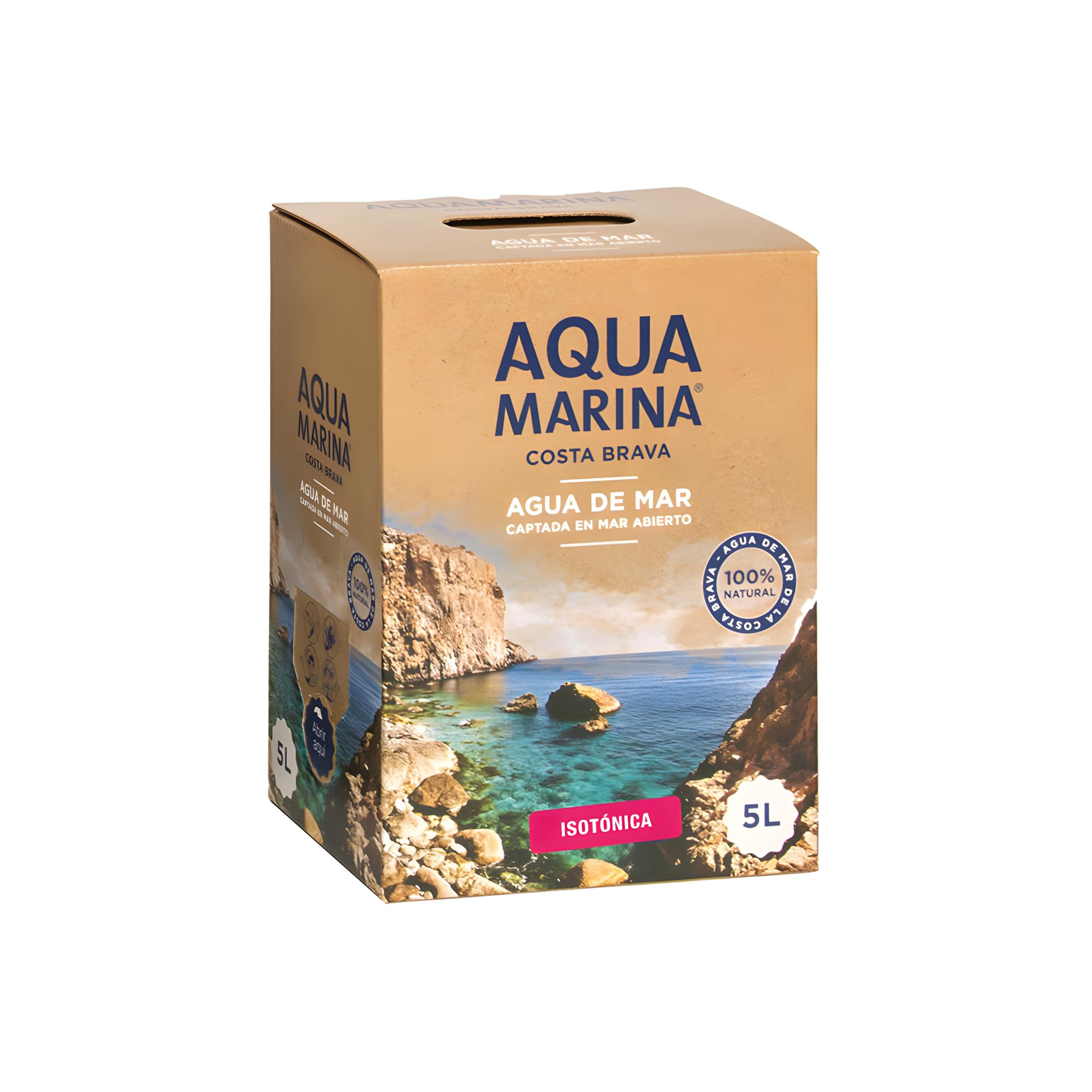 AQUAMARINA Costa Brava Agua de Mar Isotónica 5L |100% Natural Hidratación Deportiva y Bienestar | Calidad Mediterránea (1, Bag-in-Box 5 LITROS)